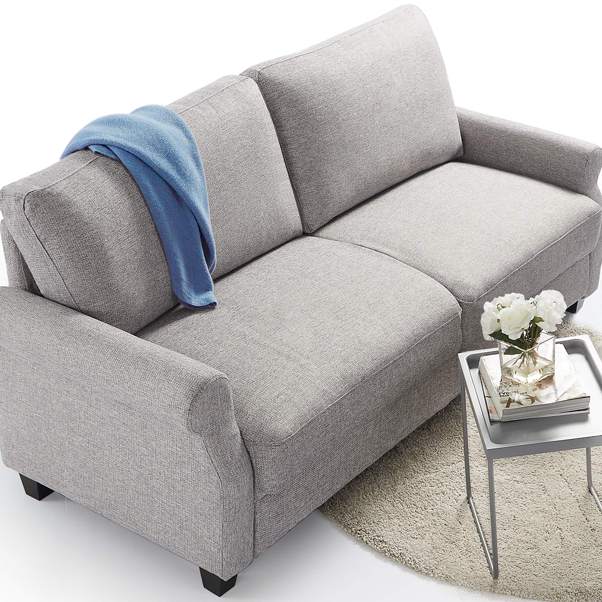 ZINUS Josh Sofa Couch - Easy Tool-Free Assembly, Soft Grey Fabric, Modern Living Room Furniture for Small Spaces & Apartments