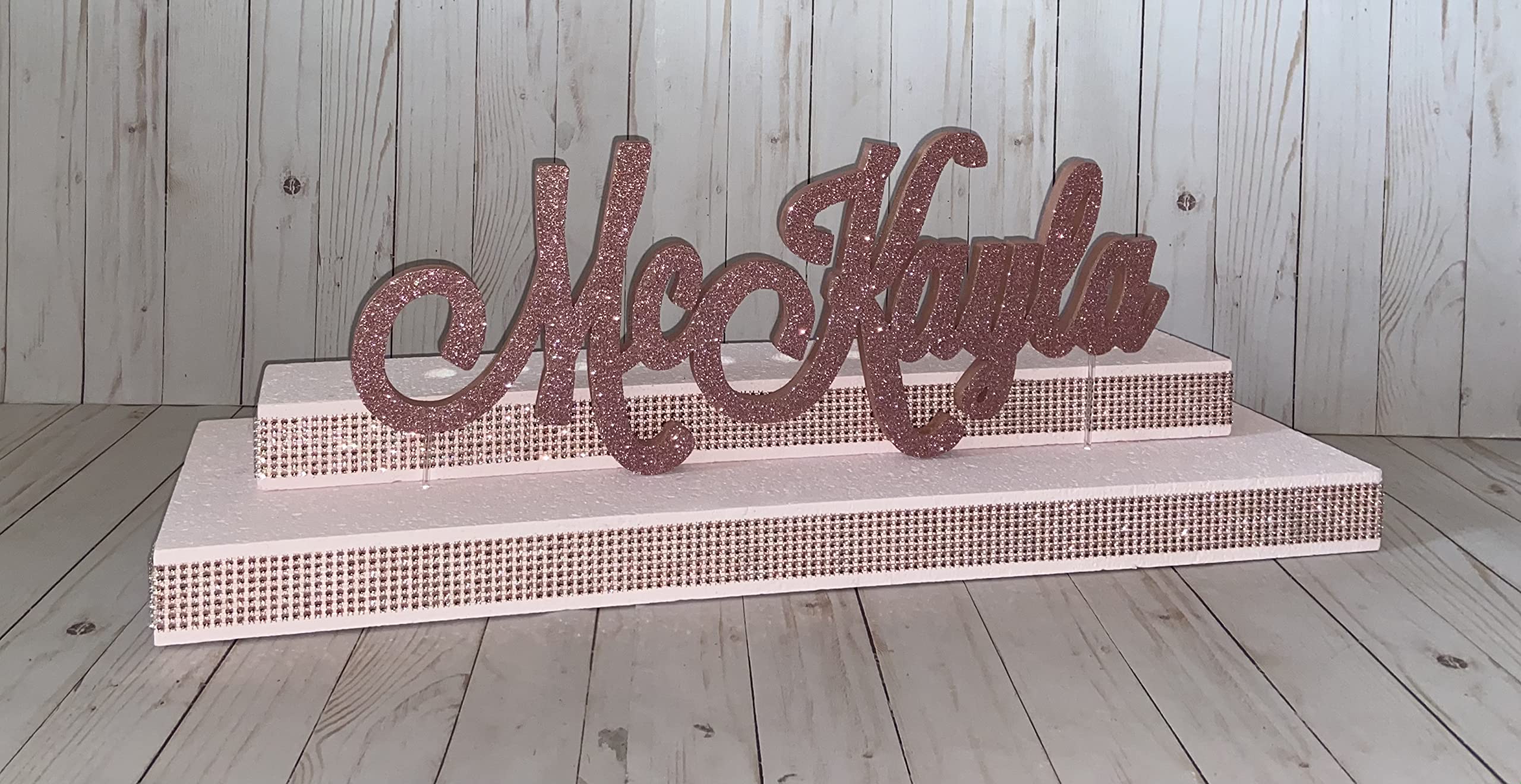Sweet 16 Candelabra - Elegant Bar Mitzvah & Bat Mitzvah Name Stand for Candle Ceremony | Glitter Personalized Candle Holder Board | Perfect for Birthday Celebrations & Religious Events