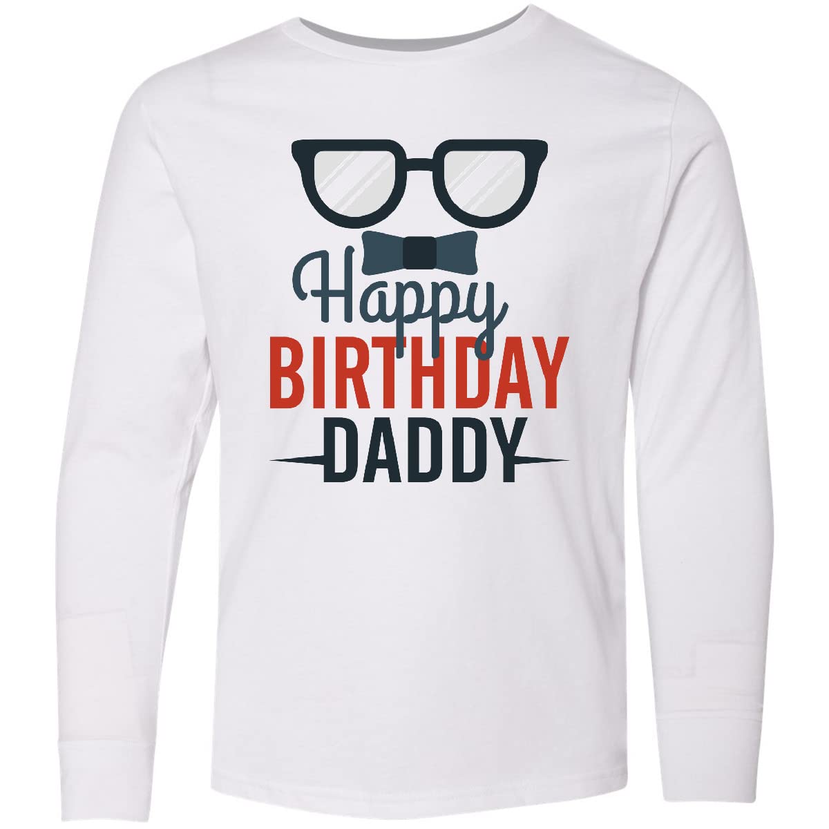 Inktastic Happy Birthday Daddy Youth Long Sleeve T-Shirt - Cute Birthday Gift for Kids & Toddlers - Perfect for Parties, Family Photos & Special Celebrations