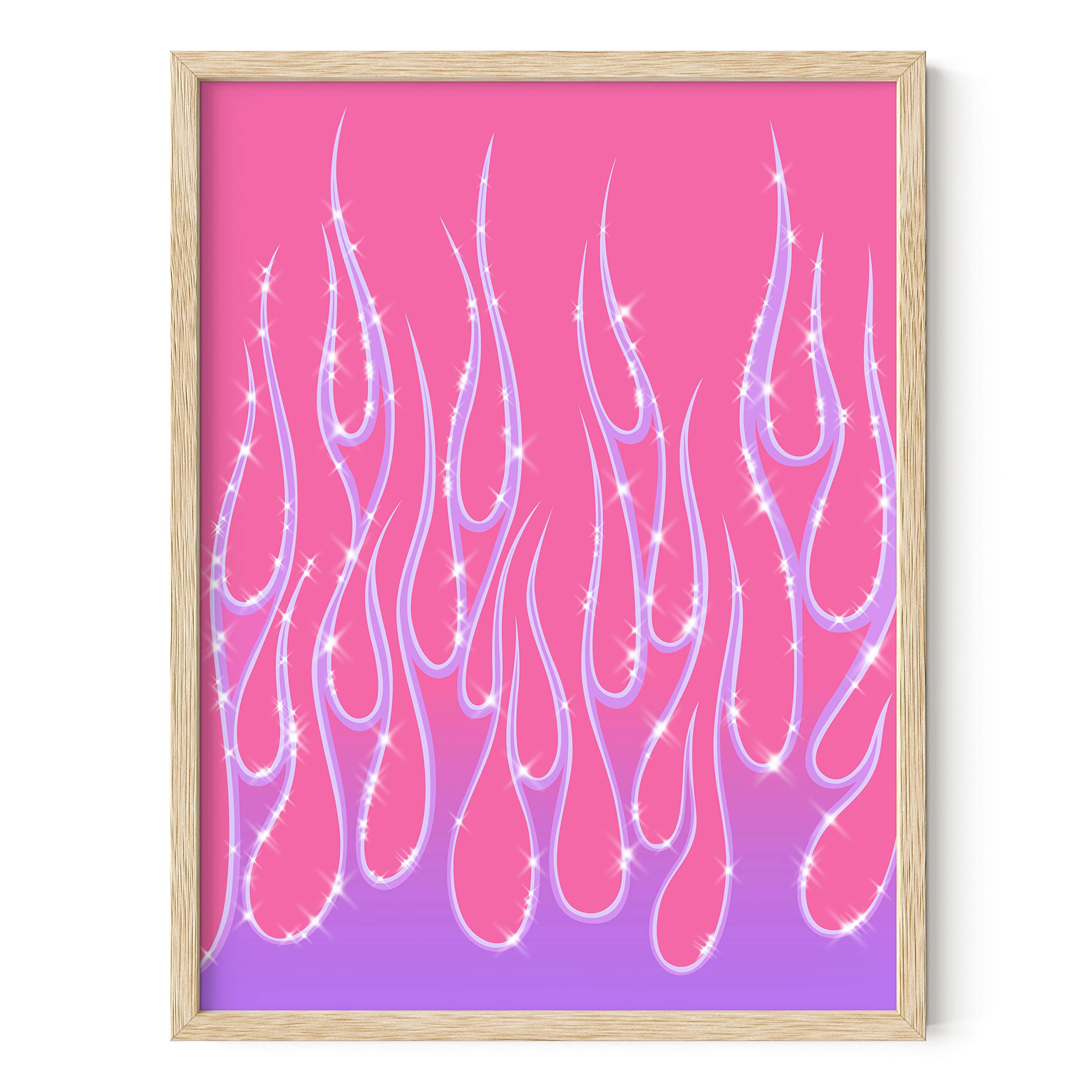 HAUS AND HUES Pink Aesthetic Wall Art - 12x16 Inch Beige Framed Indie Decor for Teen Girls Bedroom | Y2K Room Decor, Baddie Aesthetic, Perfect for Dorm & Home Office Wall Decoration