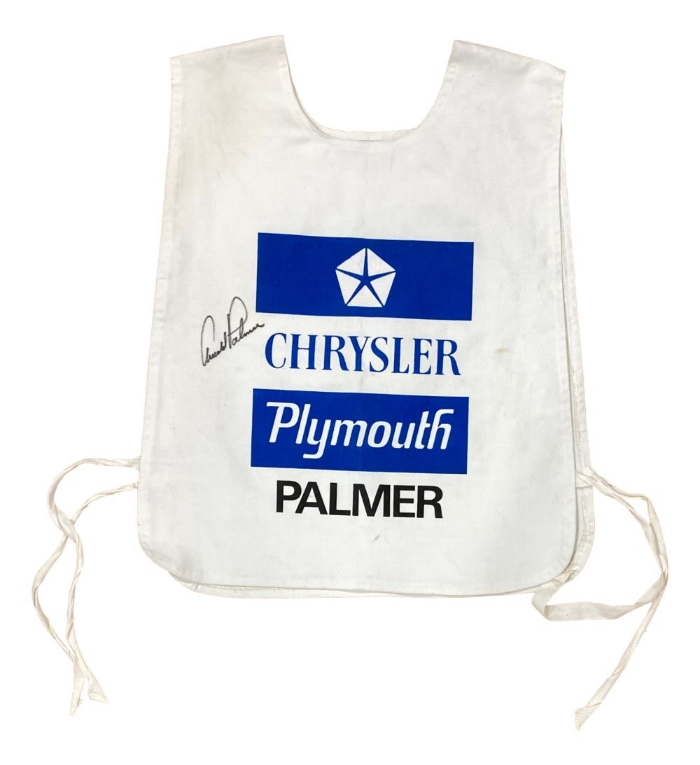 Arnold Palmer Autographed PGA Golf Tournament Worn Caddy Bib with BAS LOA - Authentic Collectible for Golf Memorabilia Displays & Sports Fan Gifts