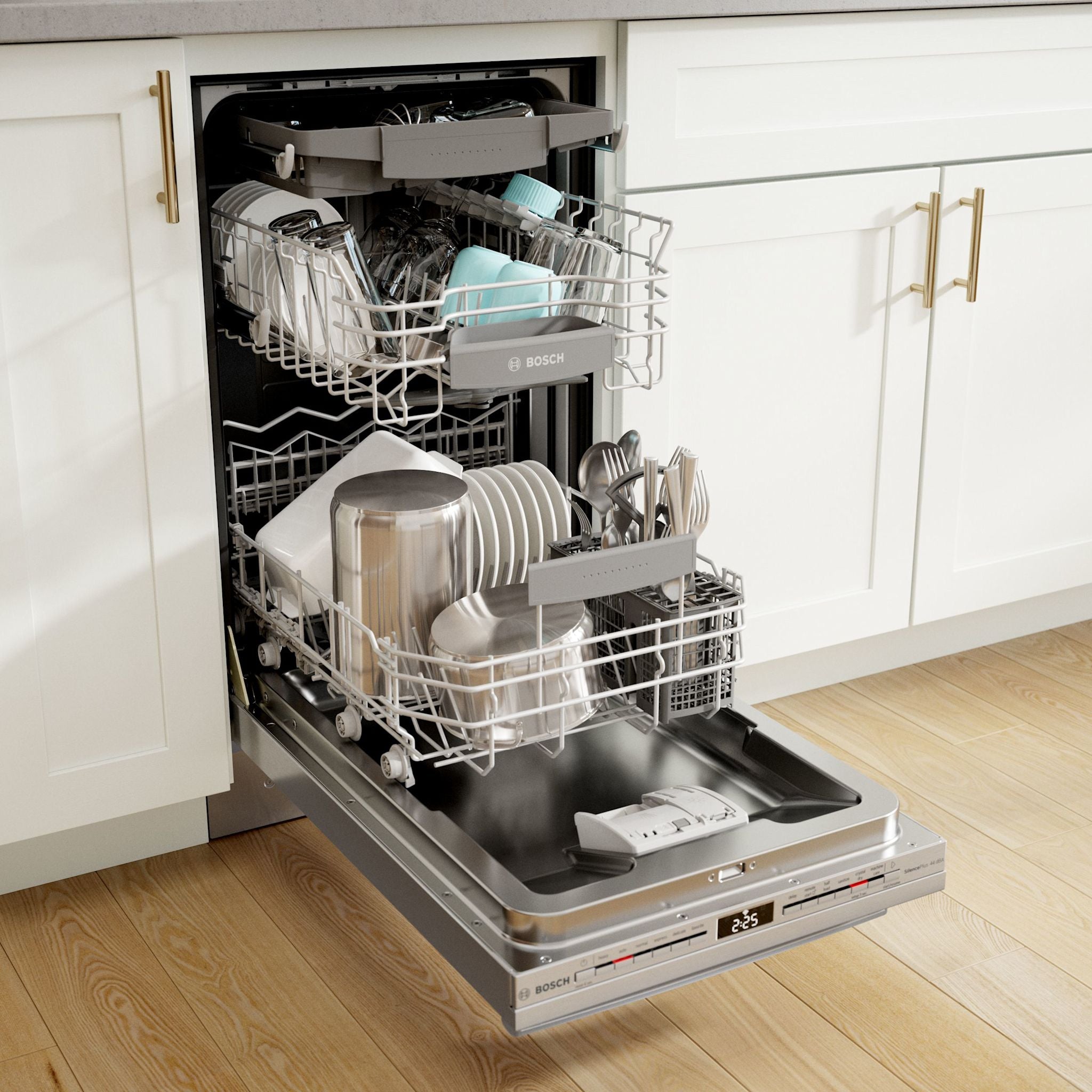 Bosch 800 Series SPX68C75UC Stainless Steel Built-In Dishwasher - 44 dBA Ultra-Quiet, 16 Place Settings, CrystalDry Technology - Perfect for Large Families & Open-Concept Kitchens