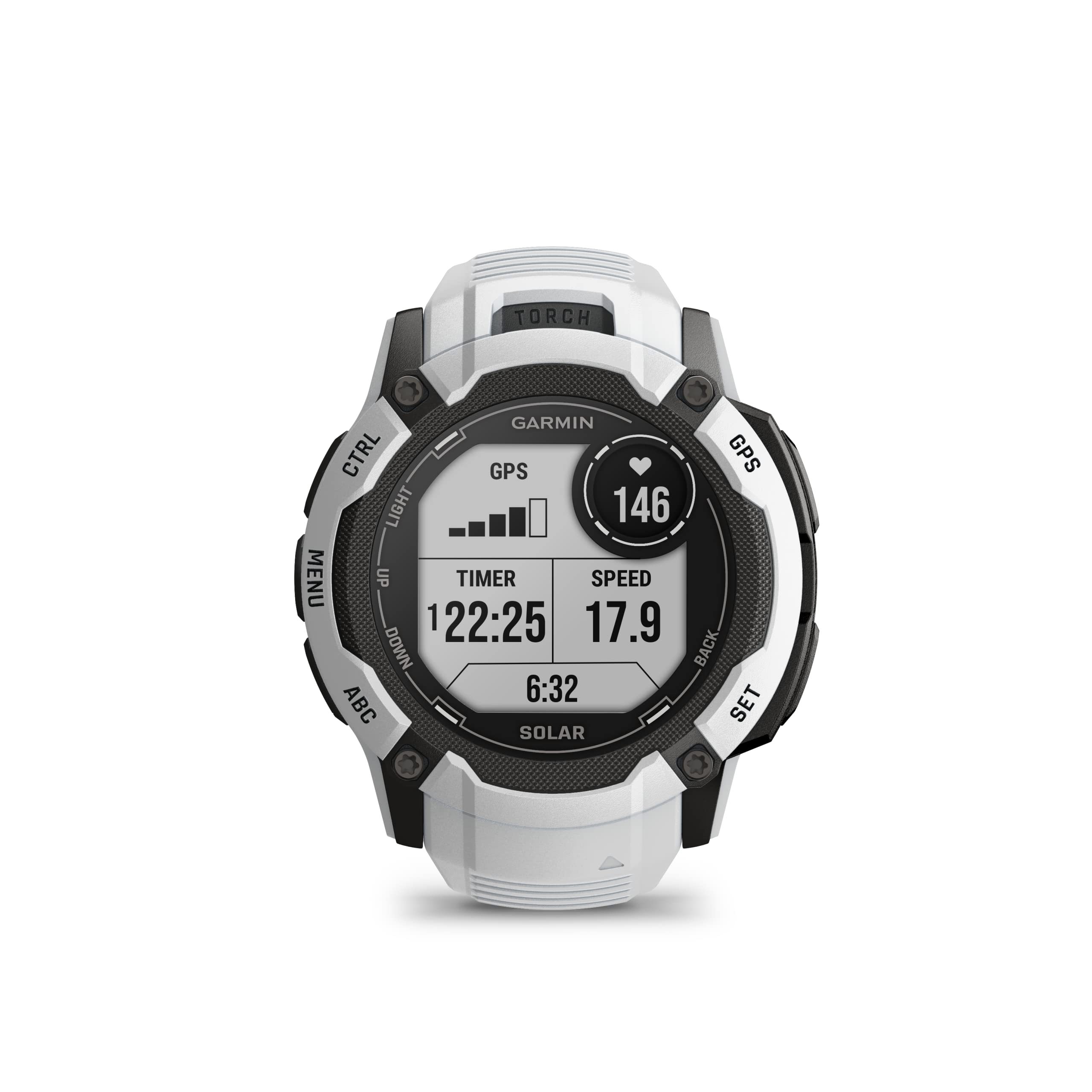 Garmin Instinct 2X Solar - Rugged GPS Smartwatch with Built-in Flashlight & Solar Charging | Multi-Band GNSS Support | Whitestone Color | Perfect for Hiking, Running & Outdoor Adventures