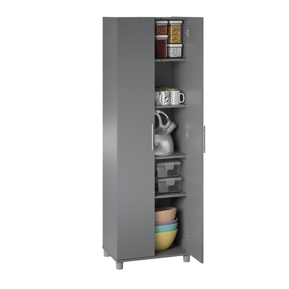 Systembuild Evolution Camberly 24-Inch Utility Storage Cabinet in Graphite Gray - Perfect for Garage, Basement, or Workshop Organization