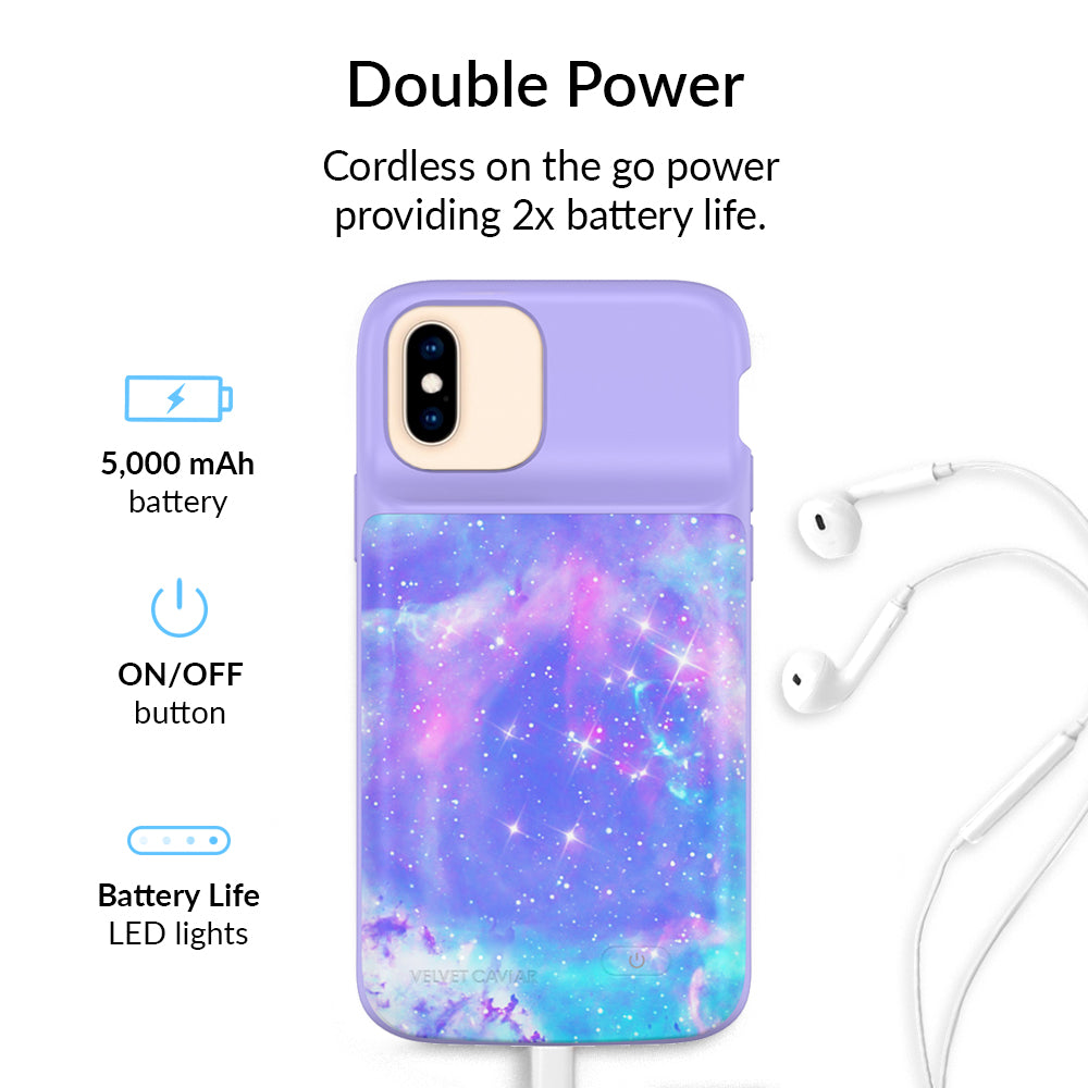 Samsung Galaxy & iPhone Charging Case - 5000mAh Portable Power Bank with Fast Charging - Perfect for Travel, Work, and Outdoor Activities