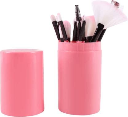 Premium 12-Piece Makeup Brush Set with Travel Case - Soft Bristles for Foundation, Blending, Contouring - Ideal for Professional Makeup Artists & Beauty Enthusiasts (Pink)