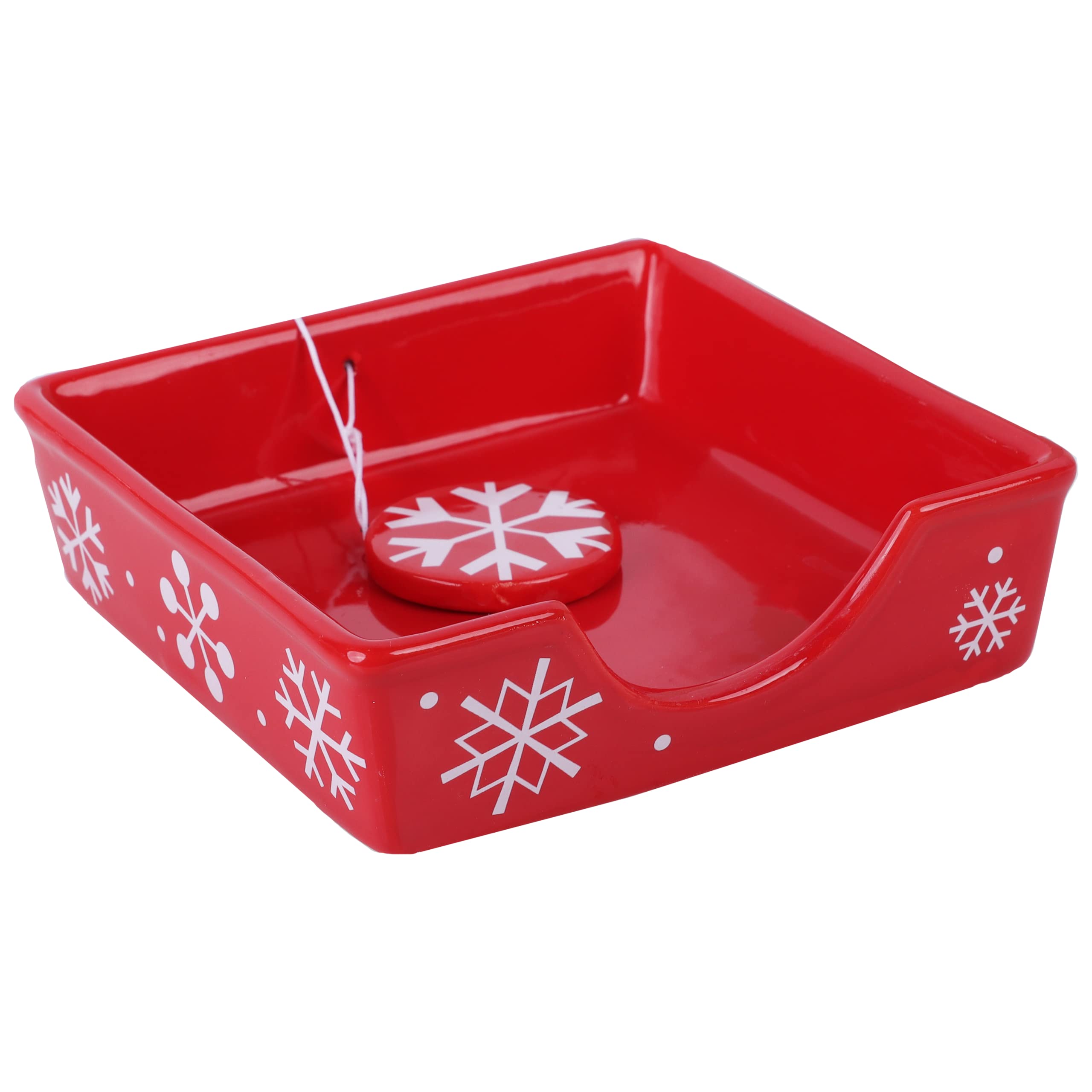 Christmas Snowflake Cocktail Napkin Holder - Stainless Steel Kitchen Bar Accessory with 50 Premium Paper Napkins | Perfect for Holiday Parties, Dinner Decor & Gift Giving