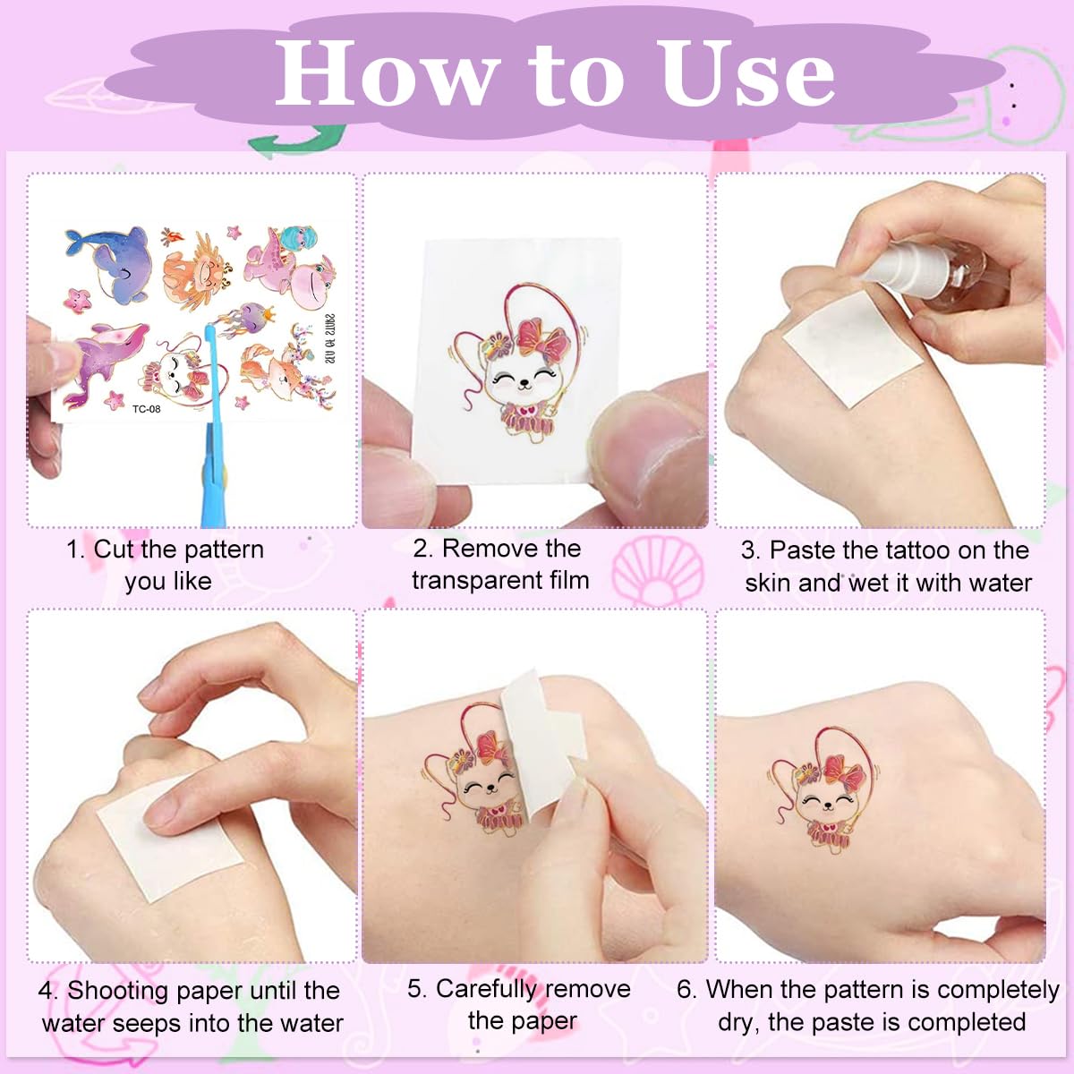 MAYCREATE® Glitter Temporary Tattoos for Women & Girls - Fake Body Art Stickers for Face, Arms, Legs - Cartoon Animal Designs for Rave Parties, Halloween Costumes & Festival Makeup - Perfect for Cosplay, Music Festivals and Themed Events