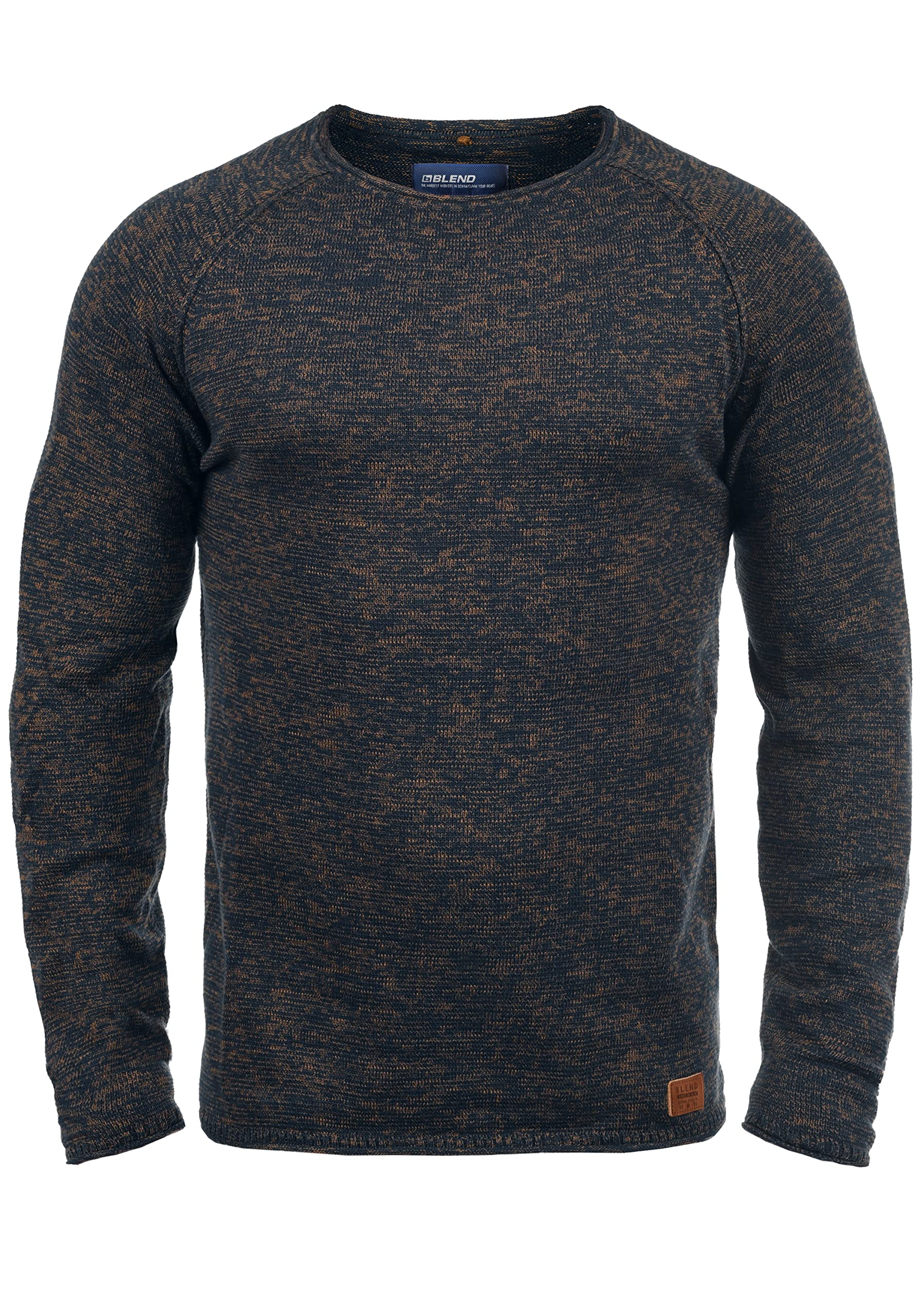 BLEND Dan Men's Jumper Knit Pullover Sweater - Soft O-Neck Flecked Design for Casual Wear | Perfect for Fall & Winter Outfits, Office & Weekend Style
