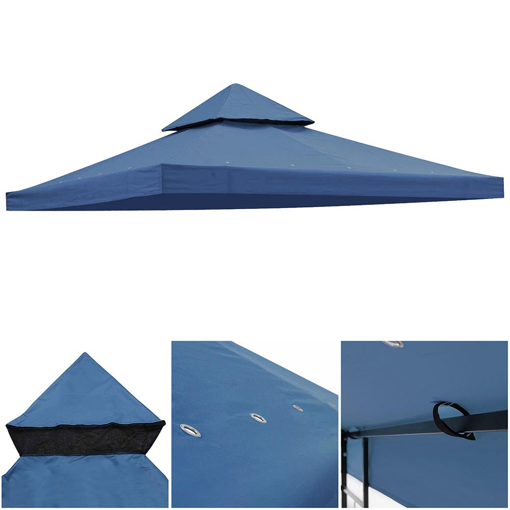 8x8 ft Gazebo Canopy Replacement Top - Durable Waterproof Outdoor Shade Cover for Patio, Deck, Backyard, and Garden Use | TheLAShop