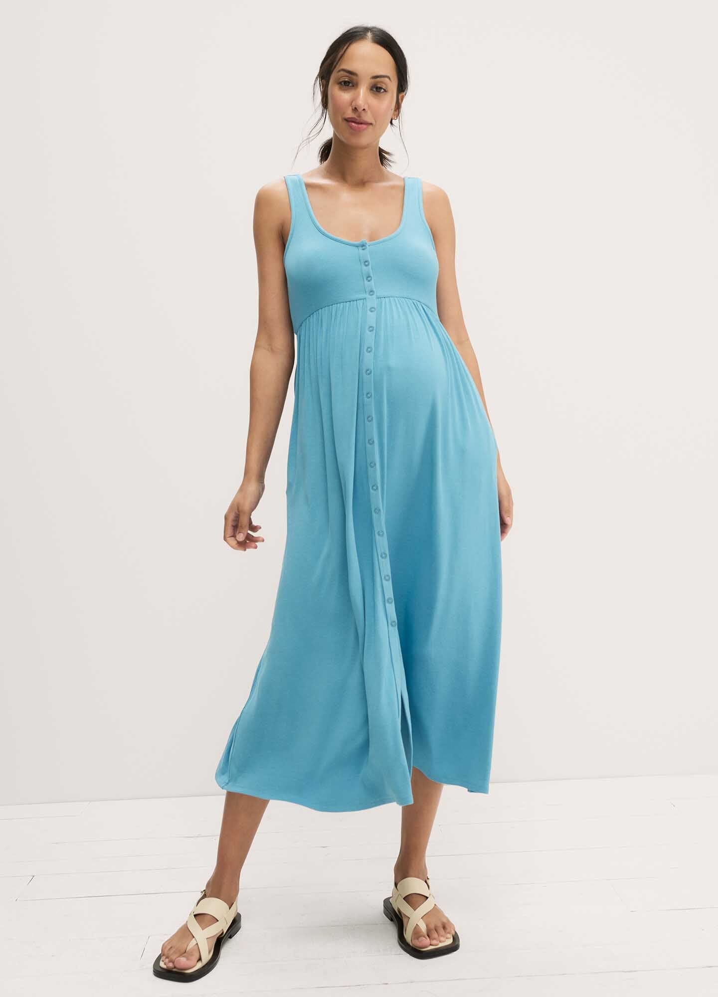 Ultra Soft Ribbed Nursing Tank Dress for Moms - Perfect for Breastfeeding, Maternity Wear & Comfortable Everyday Outfits