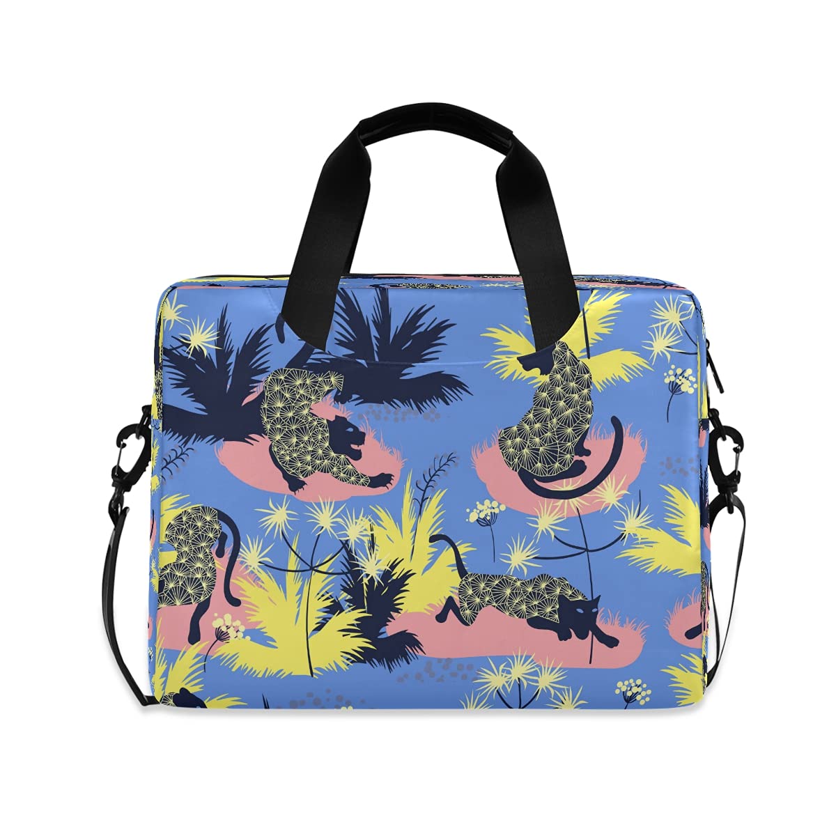 15.6 Inch Leopard Print Laptop Messenger Bag - Durable Computer Case with Adjustable Shoulder Strap for Men & Women - Perfect for Work, School & Travel Accessories