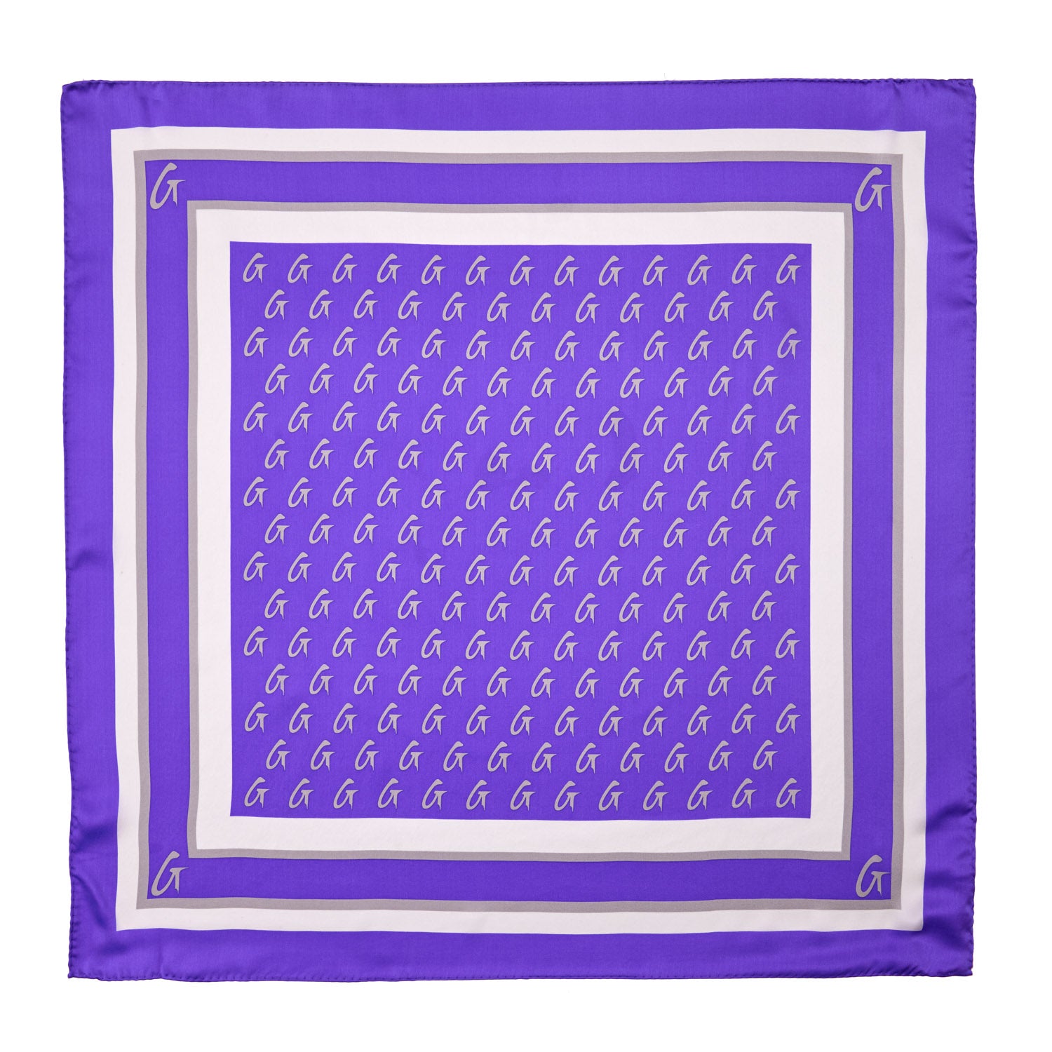 Luxury Medium Monogram Silk Scarf - Elegant Purple Fashion Accessory for Women | Perfect for Office, Evening Events & Gift Giving