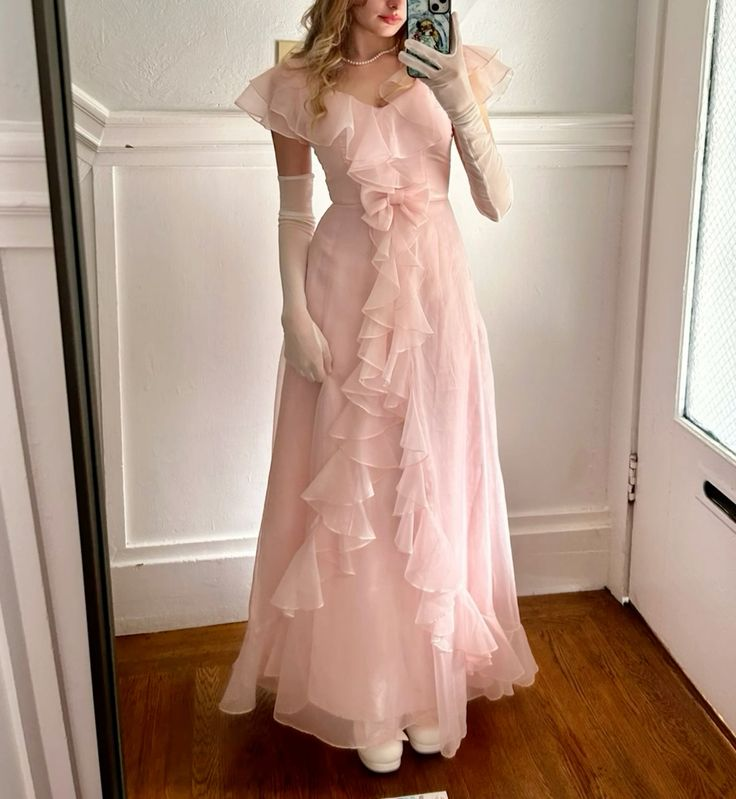 Elegant Chiffon A-Line Pink Formal Prom Dress with Ruffle Details J6380 - Perfect for Homecoming, Prom Night, and Special Occasions