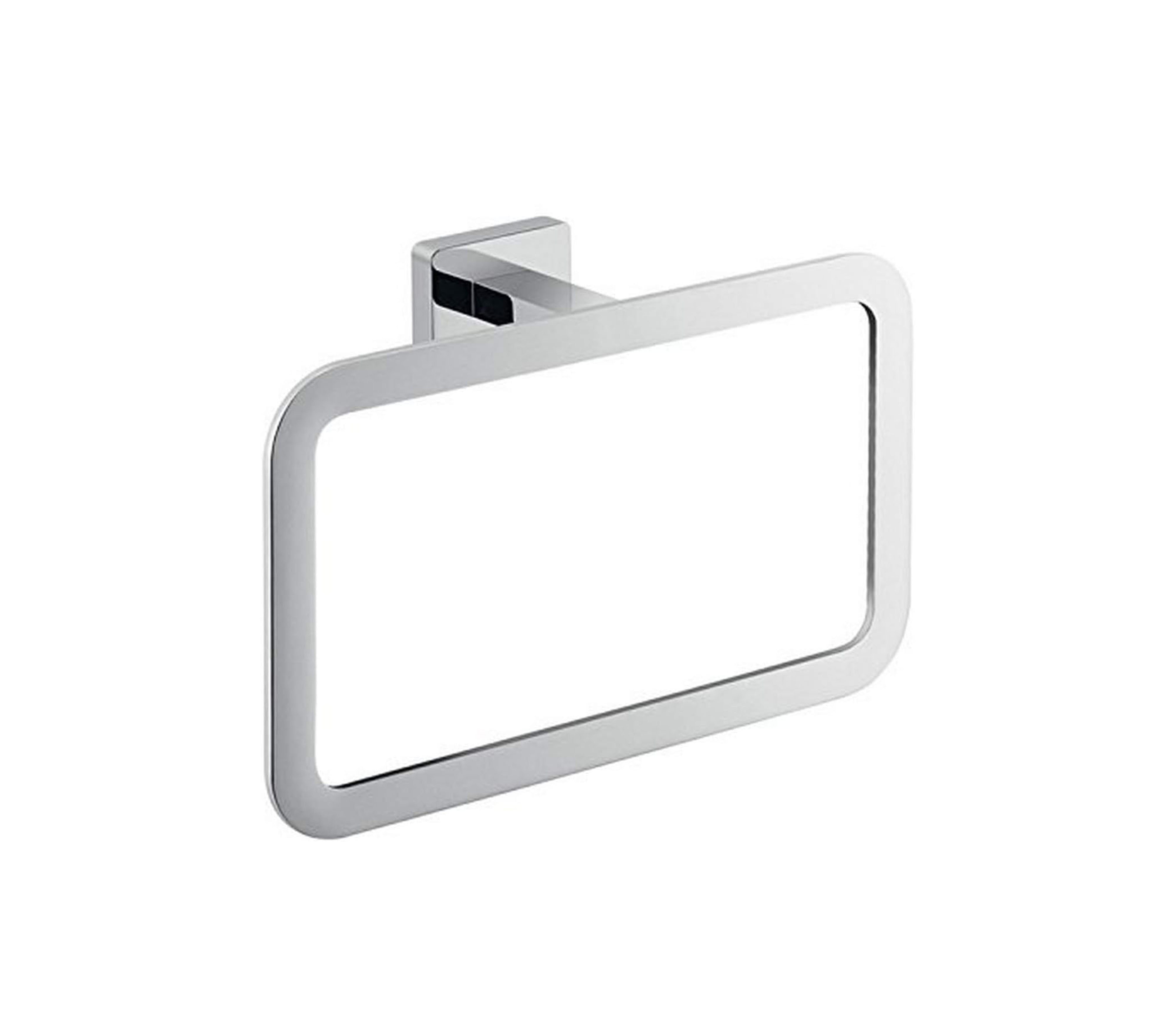 Faguax Chrome-Plated Square Towel Ring Holder - Bathroom Towel Hook for Hanging Hand & Kitchen Towels, Perfect for Modern Home & Spa Decor