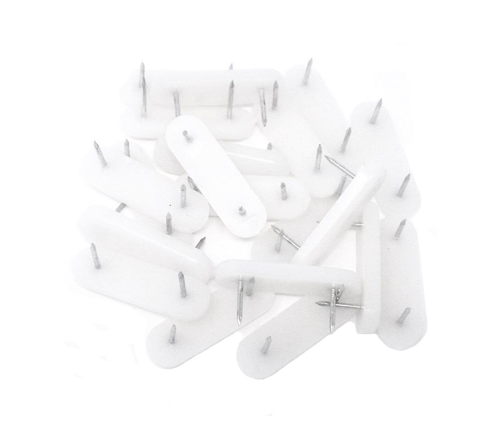 20pcs Plastic Head Double Pins Bed Skirt Holders - Furniture Chair Leg Protectors & Glide Nails for Wood Floors - Secure Bedding & Prevent Furniture Scratches in Bedrooms & Living Rooms