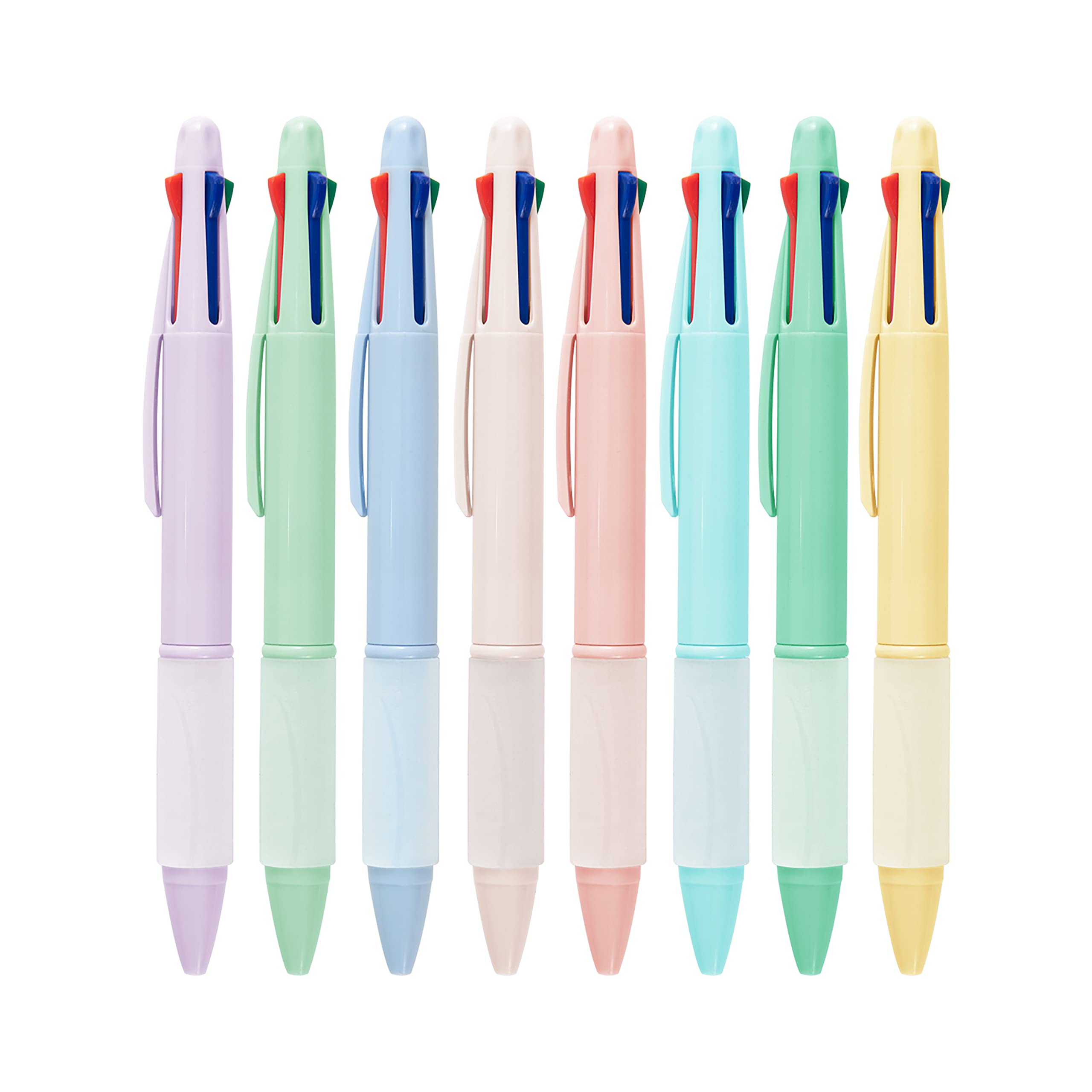 4-Color Ballpoint Pen Set (8 Pack) - 1.0mm Fine Point, Multicolor Assorted Inks for Writing, Note Taking & School Supplies - Perfect for Office, Classroom & Art Projects