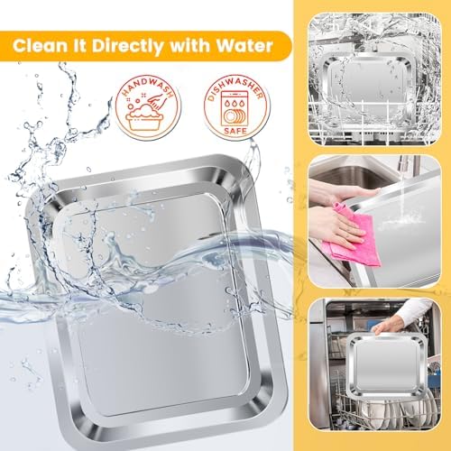 GCQ 12''×10'' Stainless Steel Air Fryer Tray Replacement for Emeril Lagasse Everyday 360 - Crisper Plate & Grill Pan Accessories (Not Compatible with Emeril French Door Model) - Perfect for Healthy Frying, Roasting Vegetables & Cooking Family Meals