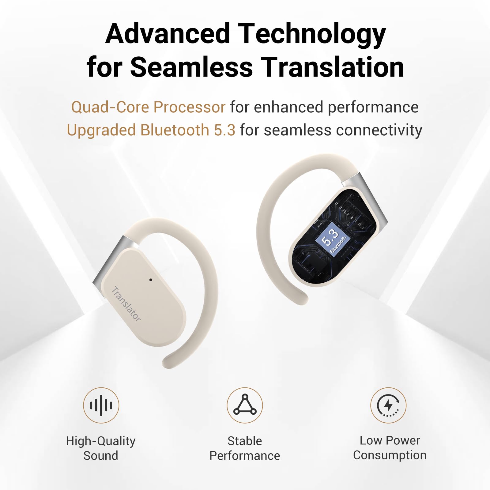 M9 AI Translator Earbuds - 144 Languages, Open-Ear Design for Travel & Business