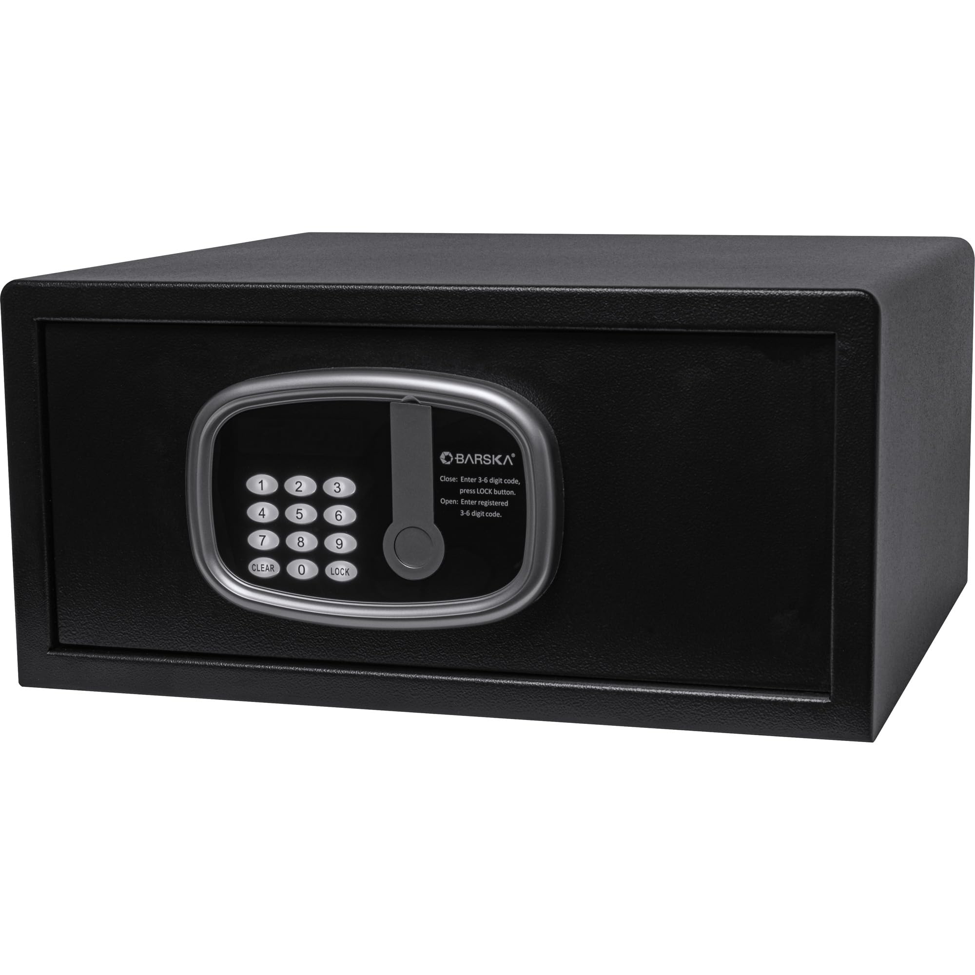 Barska Digital LED Keypad Hotel Safe with Motorized Locking Bolts - Secure Home Office & Travel Documents, Jewelry, Cash - Ideal for Hotels, Apartments, Business Use