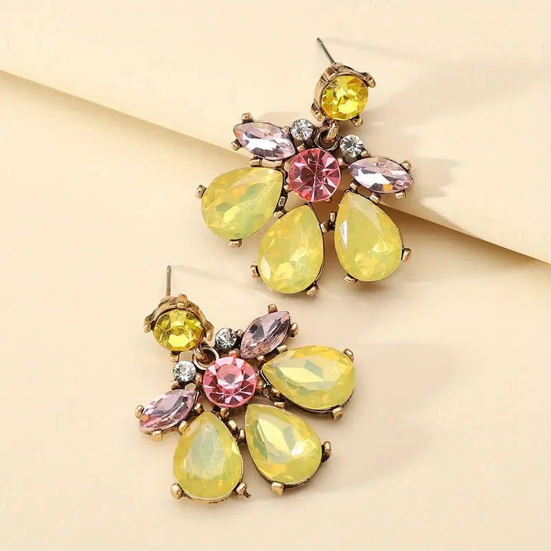 Gildie Spring Blossoms Earrings for Women - Floral Dangle Earrings with Pearls - Perfect for Weddings, Parties & Everyday Wear