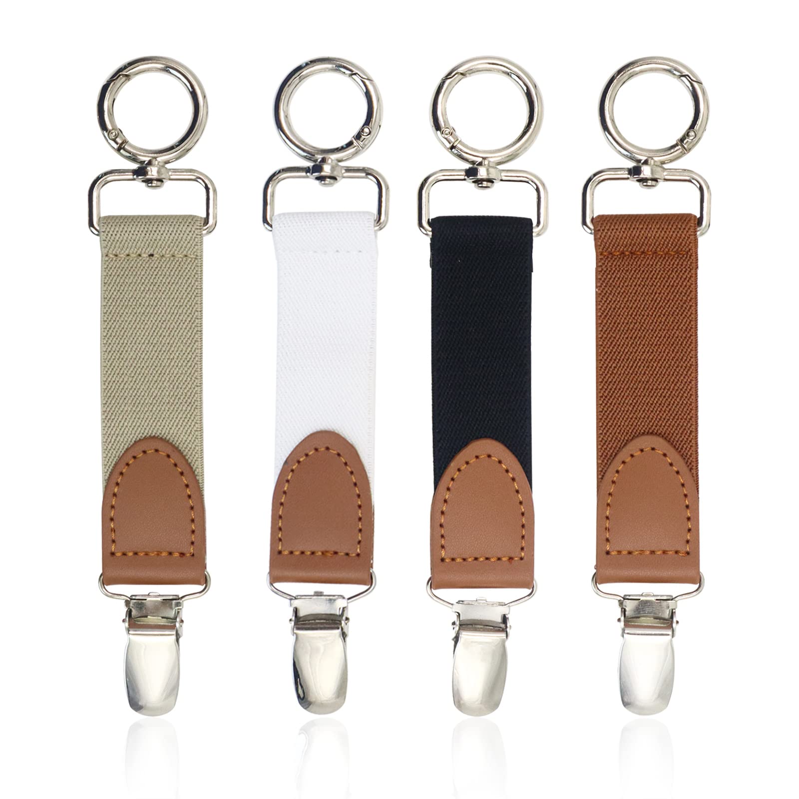 4Pcs Heavy Duty Hat Clips for Travel - Elastic Cap Holder for Backpack, Luggage & Handbag - Secure Hat & Scarf Attacher for Outdoor Adventures, Hiking & Airplane Trips
