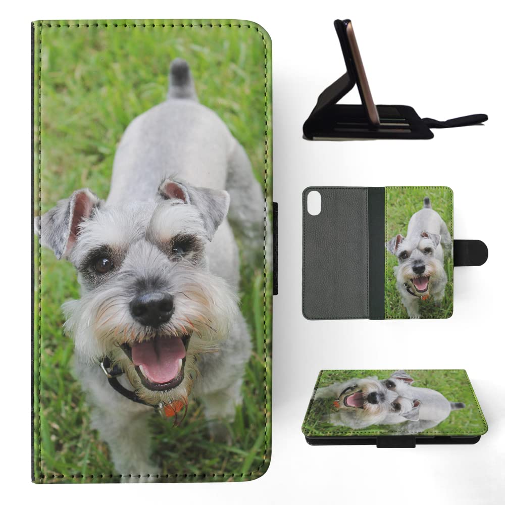 Schnauzer Dog 3D Flip Wallet Phone Case for Apple iPhone XR - Stylish Protective Cover with Card Slots for Daily Use, Travel & Shopping