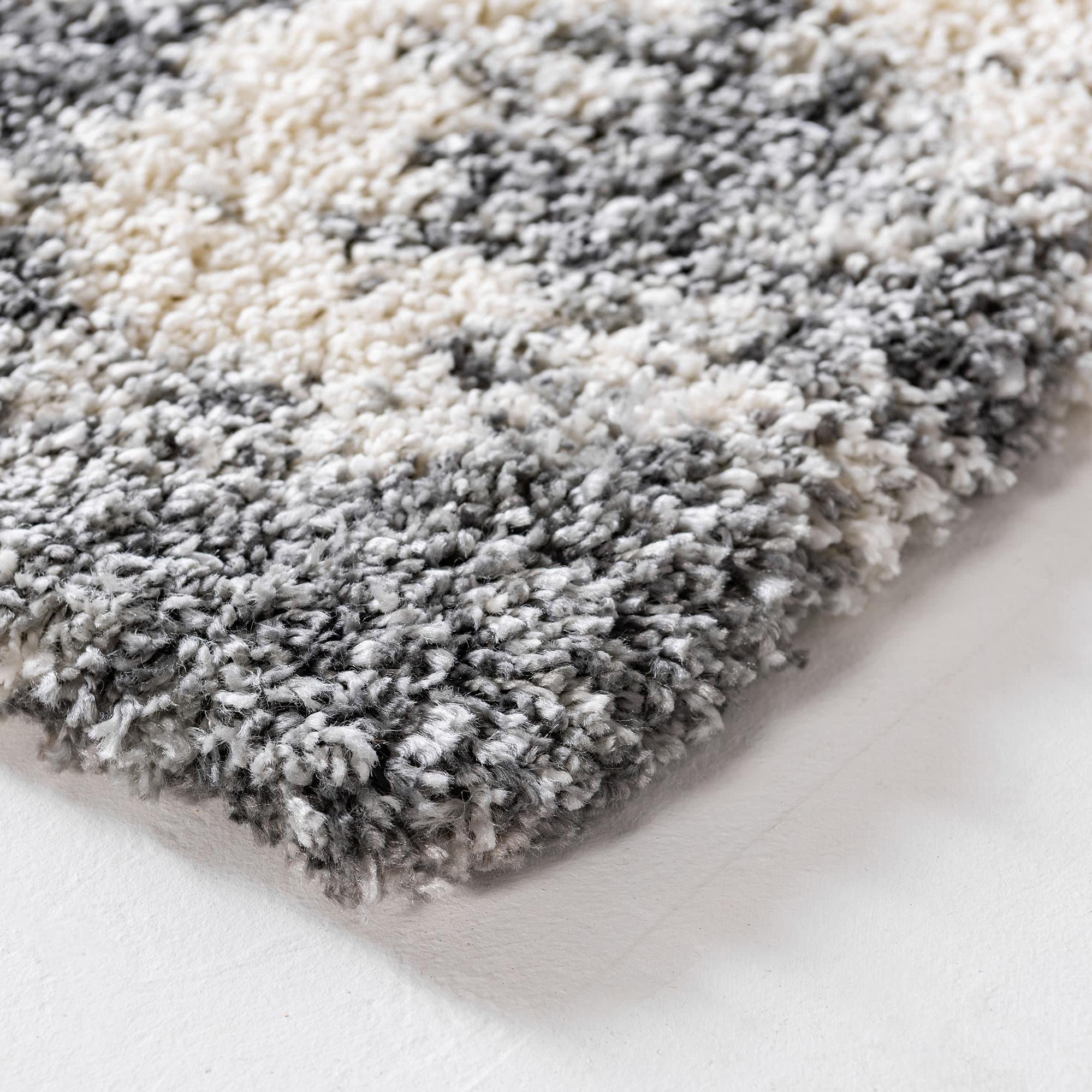 Soft Touch Shag Area Rug 4x6 - Plush Smoke Gray Shaggy Rug for Living Room, Bedroom & Nursery | Cozy & Durable Floor Mat for Entryway, Kitchen, Dining Nook | Machine Washable Non-Slip Rug