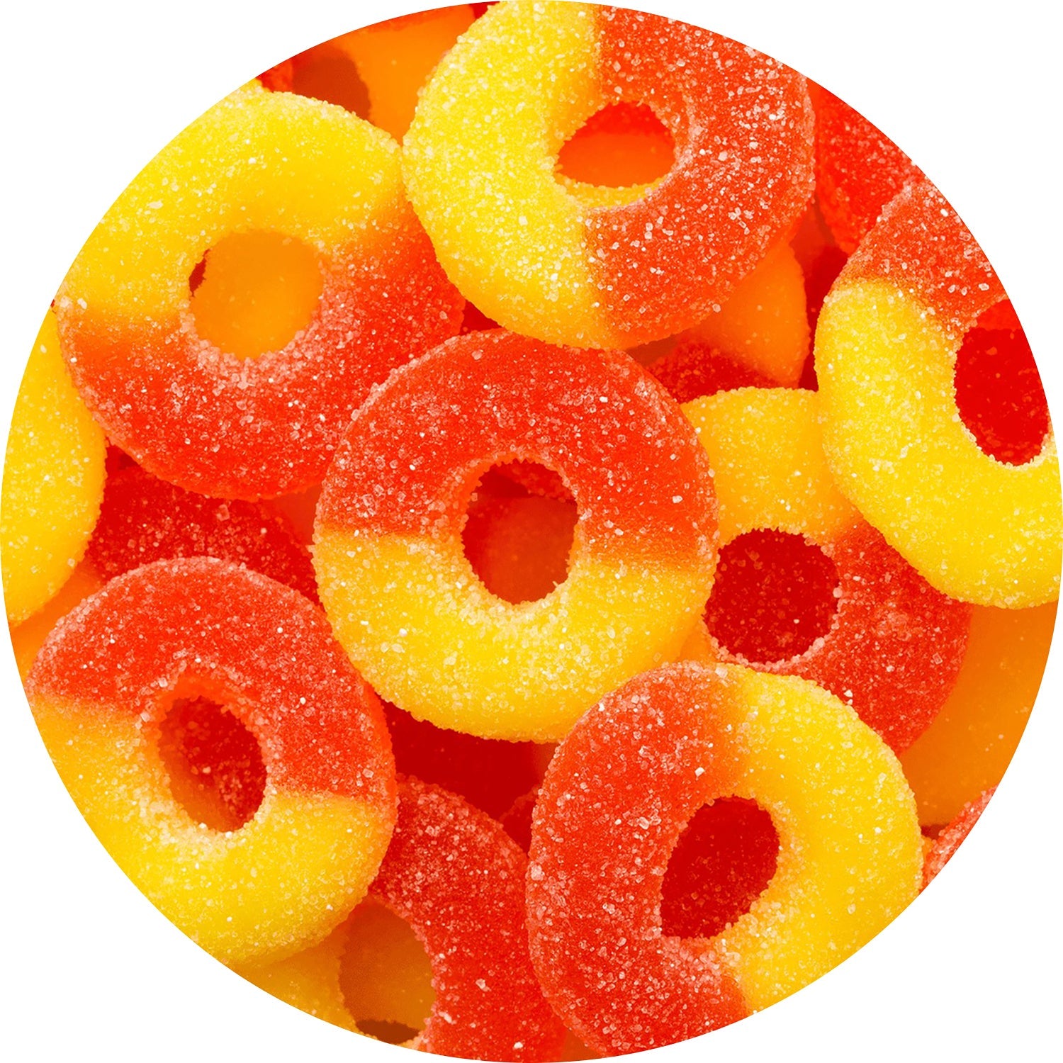 Albanese Peach Gummy Rings - 4.5lb Bulk Candy Bag | Sweet & Juicy Peach Flavor Gummy Candy for Parties, Movie Nights & Snacking