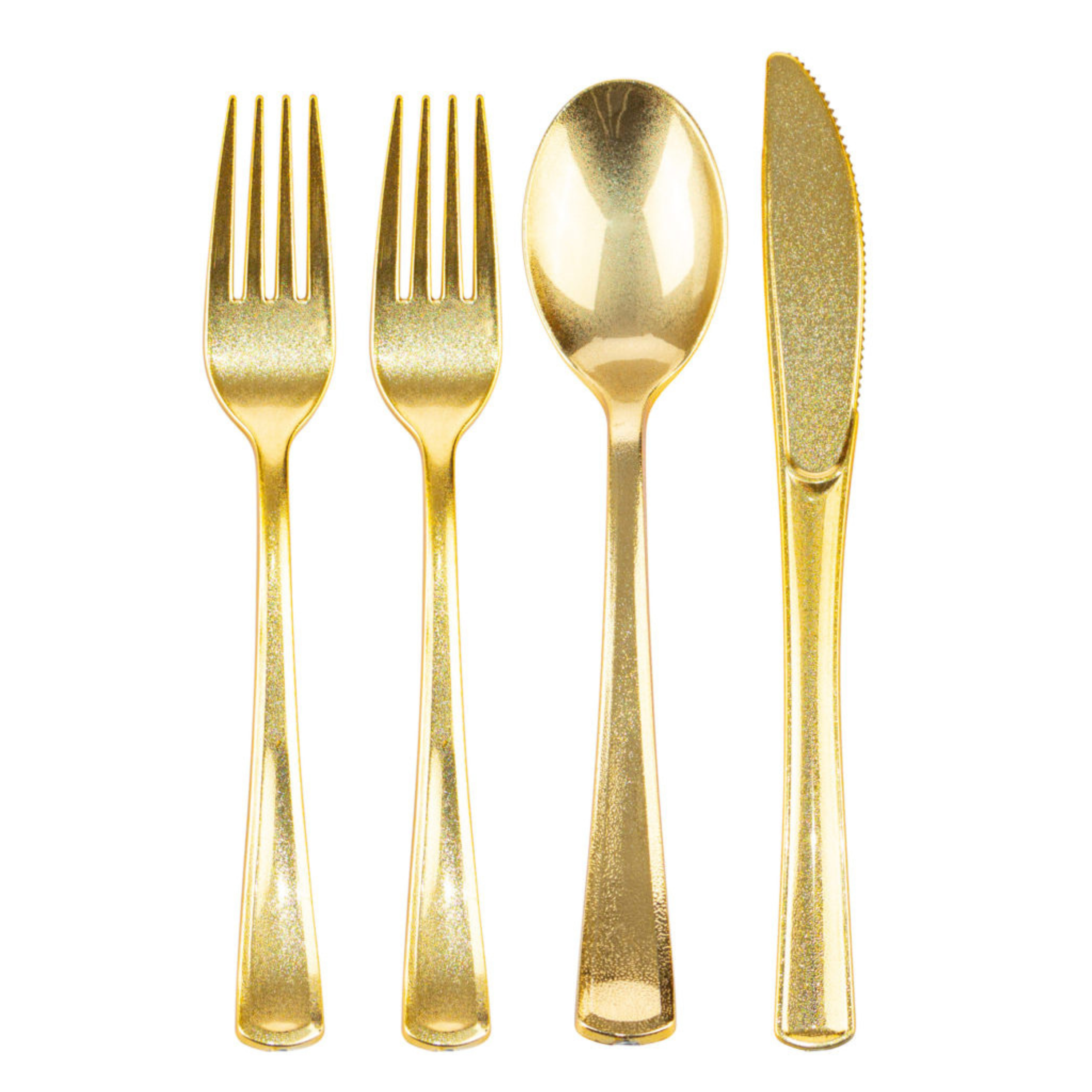 Sparkles Collection 32-Piece Gold Flatware Set - Service for 8 | Elegant Dinnerware for Formal Dining, Wedding Gifts & Holiday Entertaining