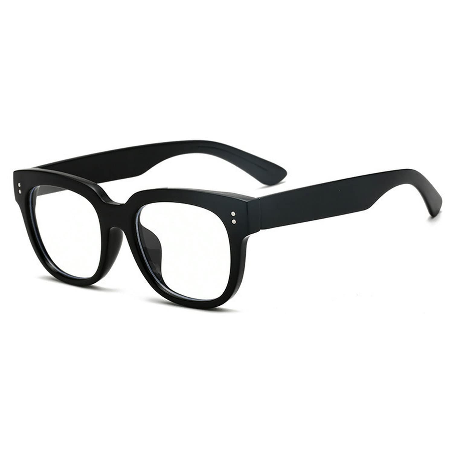 Vintage Rectangle Rivet Glasses Frames - Anti Blue Light Computer Eyeglasses for Men & Women - Perfect for Office Work, Gaming & Screen Time