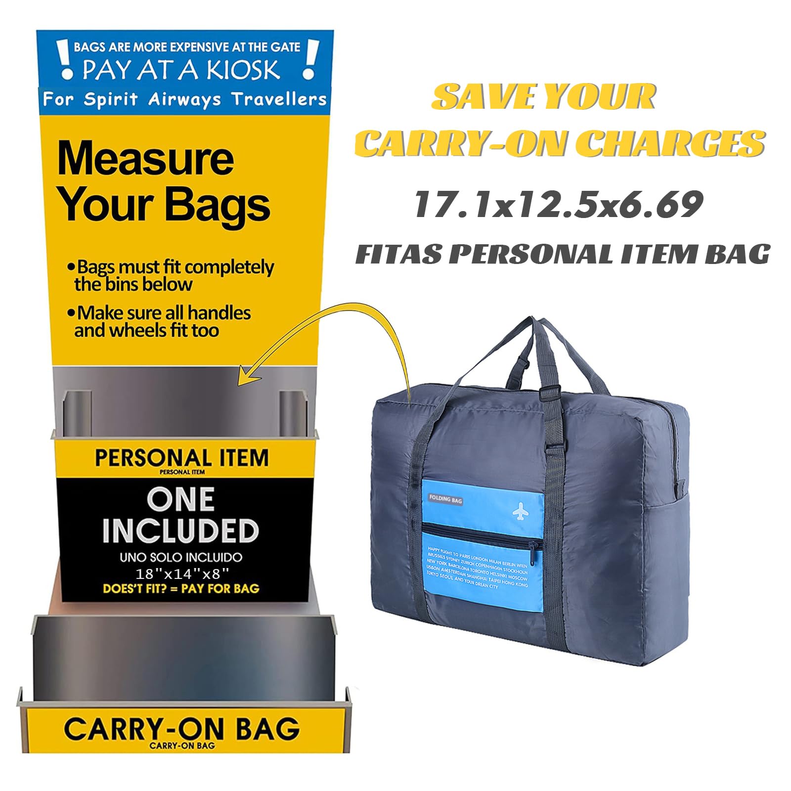 Foldable Travel Duffel Bag - Water Resistant Gym Tote & Carry On Luggage for Sports, Weekend Trips & Overnight Stays - Perfect for Gym, Travel & Outdoor Adventures