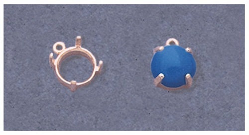 Sterling Silver or 14K Gold 13mm Round Cabochon Wire Dangle Pendant & Earring Setting for Jewelry Making - Perfect for DIY Necklaces, Earrings, and Handcrafted Gifts