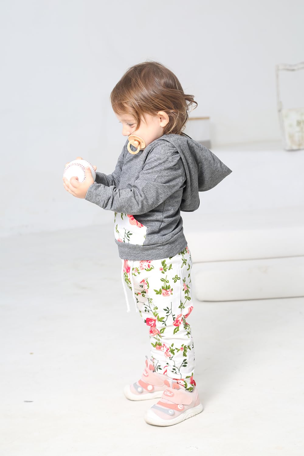 Eghunooy Baby Girl Outfit Set - Floral Long Sleeve Hoodie Sweatshirt & Pants with Pocket & Headband | Cute Toddler Clothes for Playdates, Family Photos & Everyday Wear
