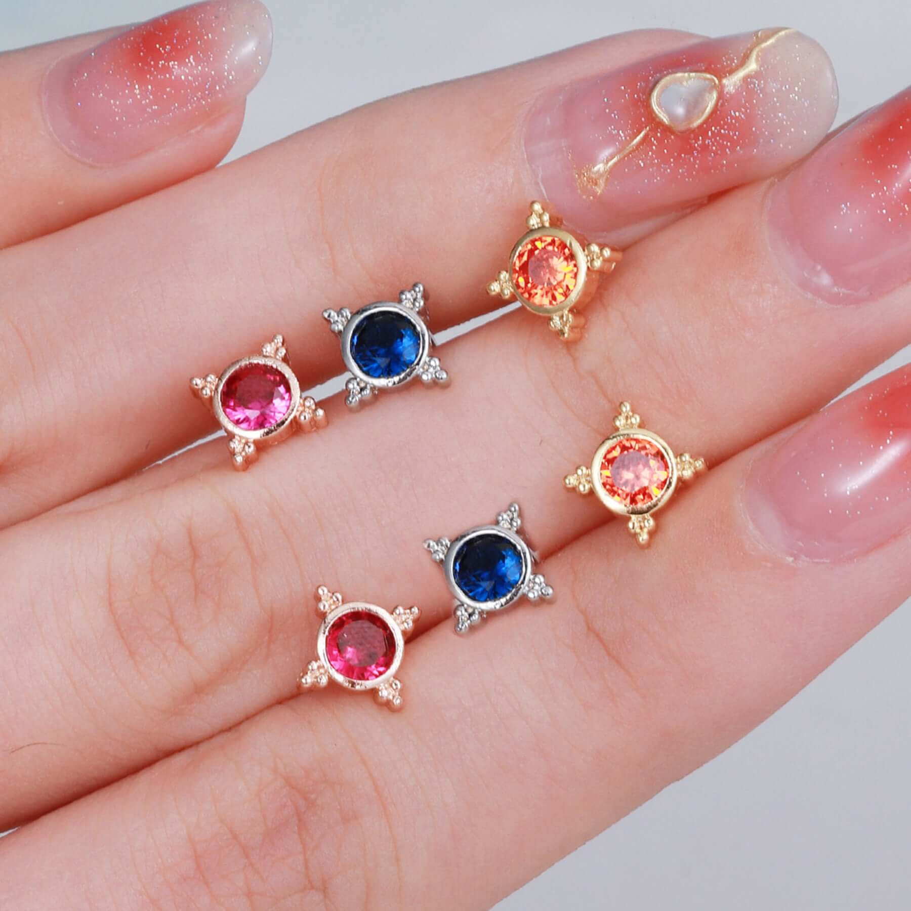 20G Cute Animal Helix Rose Gold Daith Stud Earrings for Women - Trendy Cartoon Jewelry for Tragus & Helix Piercing - Perfect for Daily Wear & Gift Giving