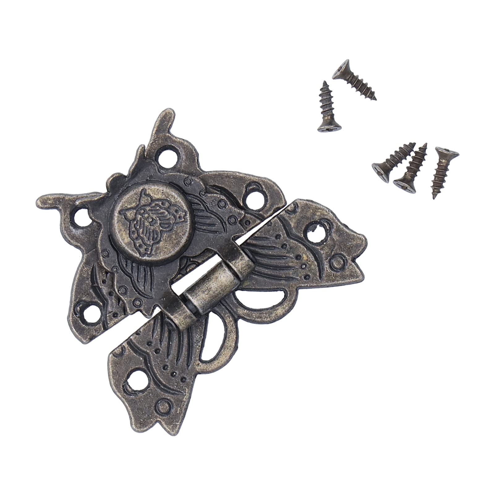 Vintage Buckle Hardware Clasp - Decorative Hinges with Screws for Wooden Jewelry Box, Gift Box & Craft Projects - Perfect for DIY Home Decor & Handmade Storage Solutions