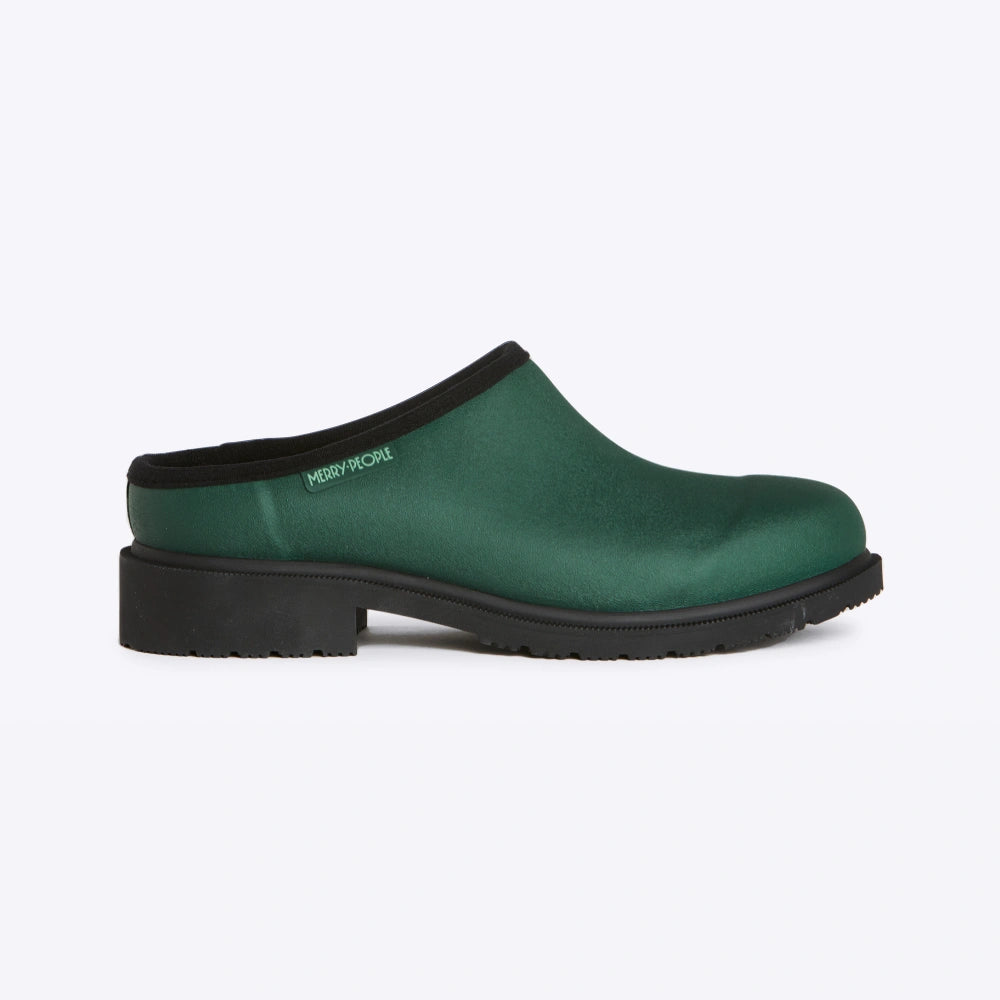 Merry People Billie Clog in Alpine Green - Waterproof Garden & Outdoor Shoes for Women - Perfect for Gardening, Beach Walks & Errands