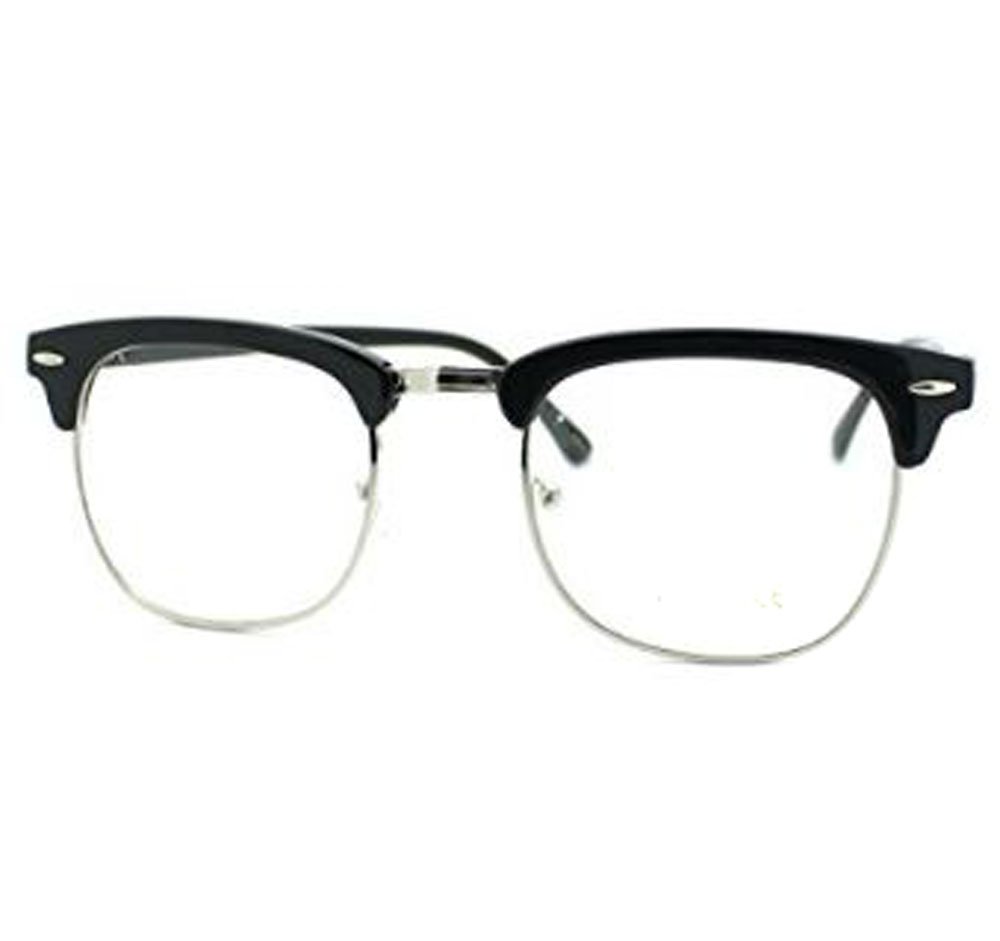 Vintage Inspired Classic Half Frame Clear Lens Glasses - Retro Eyewear for Reading & Fashion | Lightweight Comfort for Daily Use, Office & Special Occasions