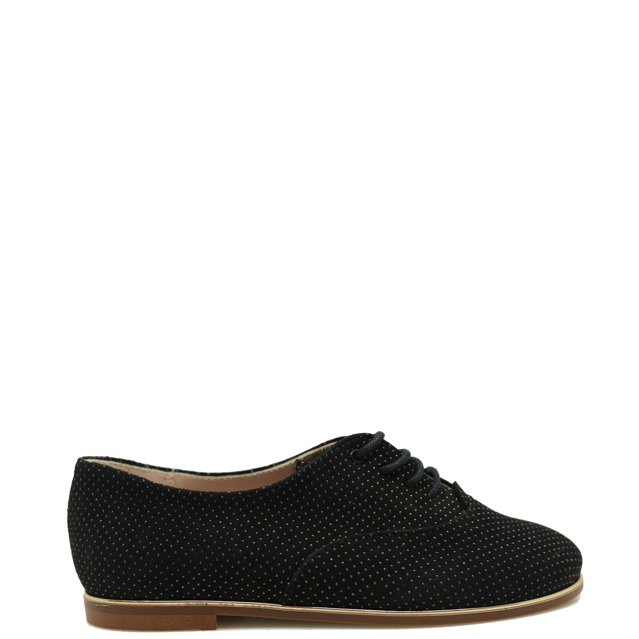 Beberlis Black and Gold Dotted Derby Shoes for Men - Classic Formal & Business Oxfords - Perfect for Weddings, Office & Special Occasions