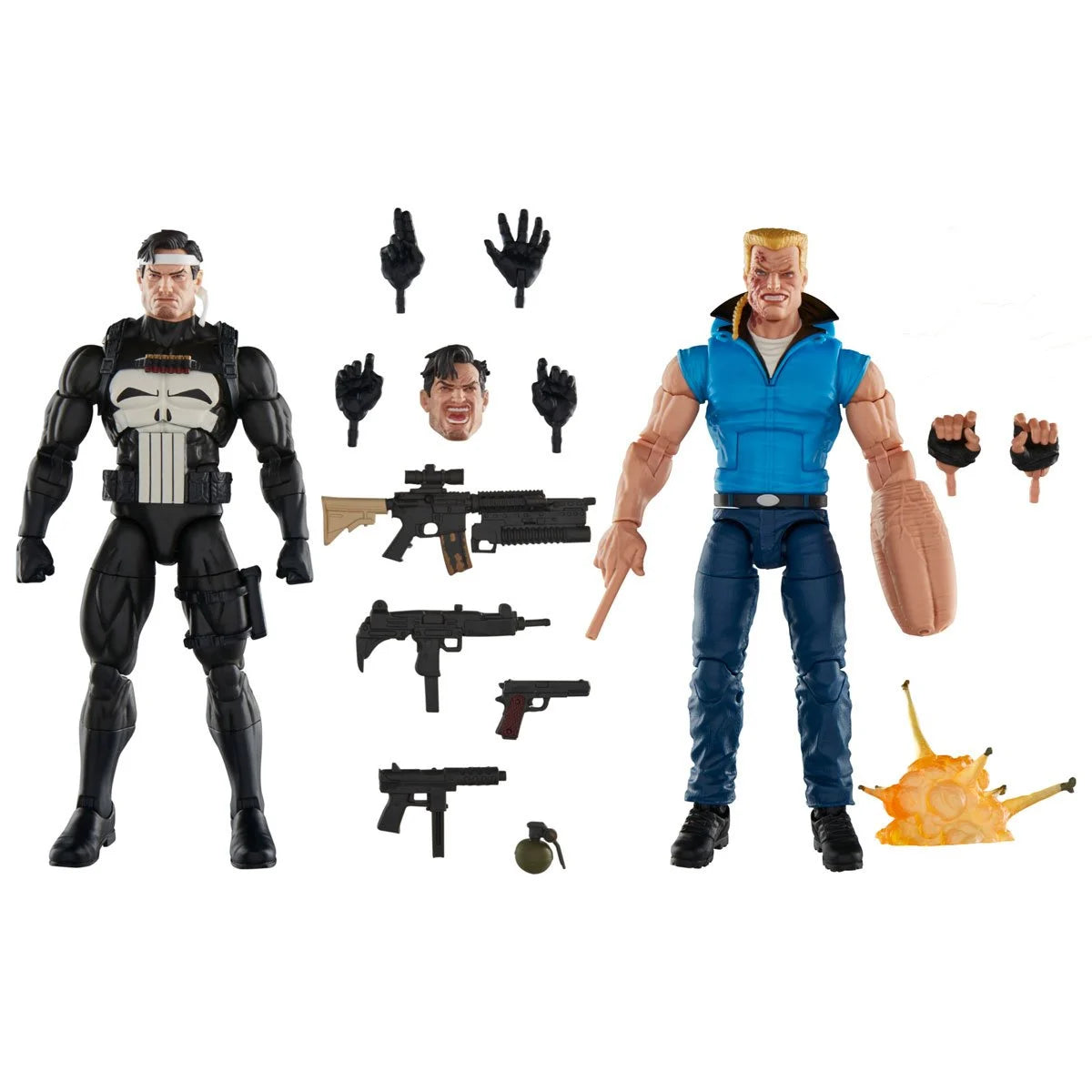 Marvel Legends Series The Punisher & Bushwacker Action Figures - War Journal Edition | Collectible Superhero Toys for Display & Comic Book Scenes