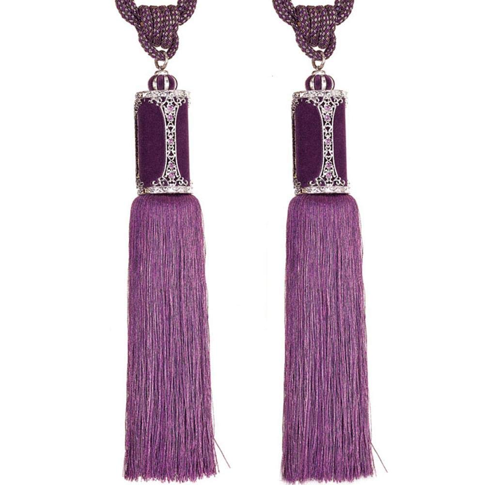 Premium Tassel Curtain Tiebacks - Elegant Decorative Curtain Holdbacks with Hanging Balls for Living Room, Bedroom & Window Dressing
