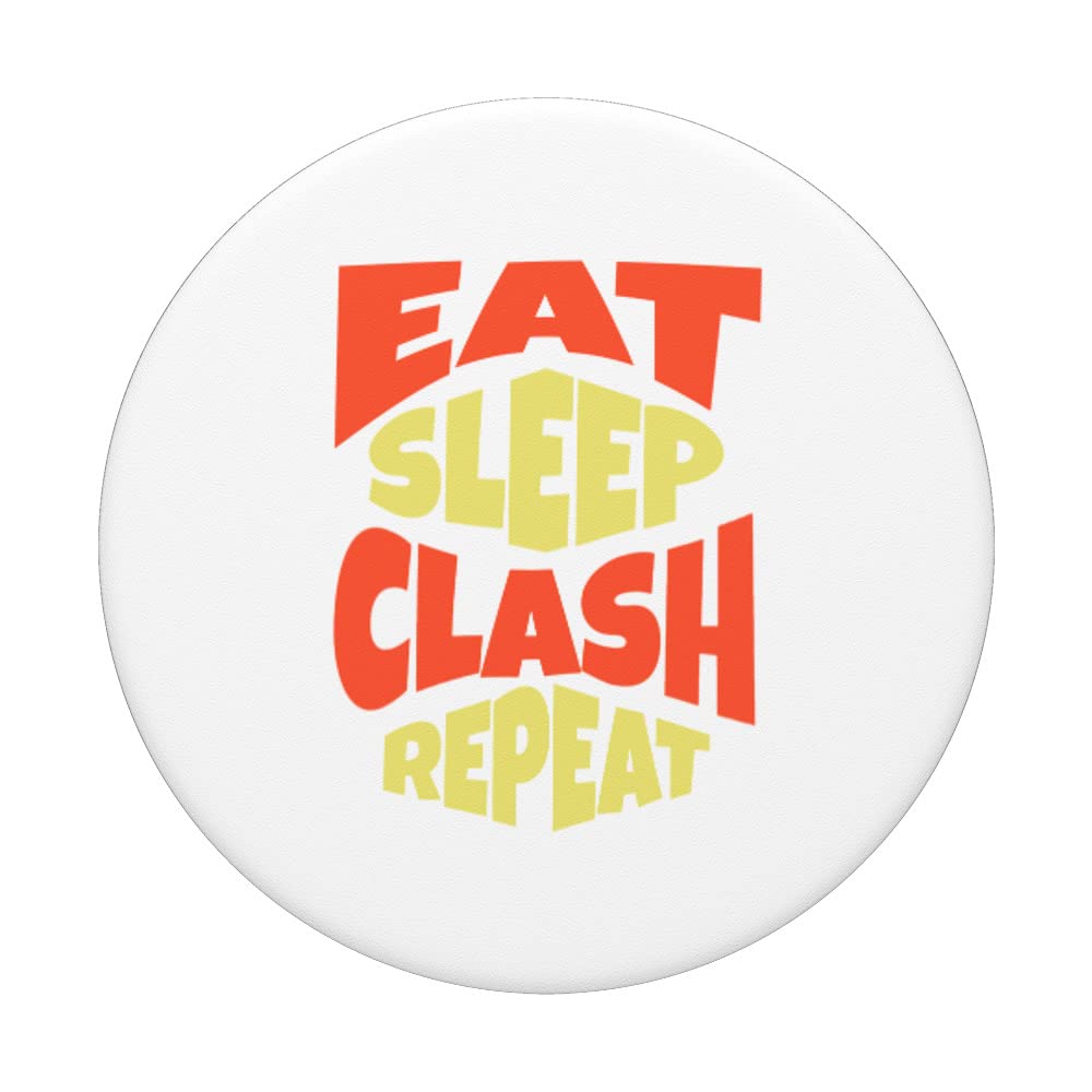 Eat Sleep Clash Repeat - Gaming Clan Matching PopSockets Swappable PopGrip for Phones | Perfect for Gamers, Esports Fans & Mobile Gaming Accessories | Great for Gaming Tournaments, Streamers & Clan Pride