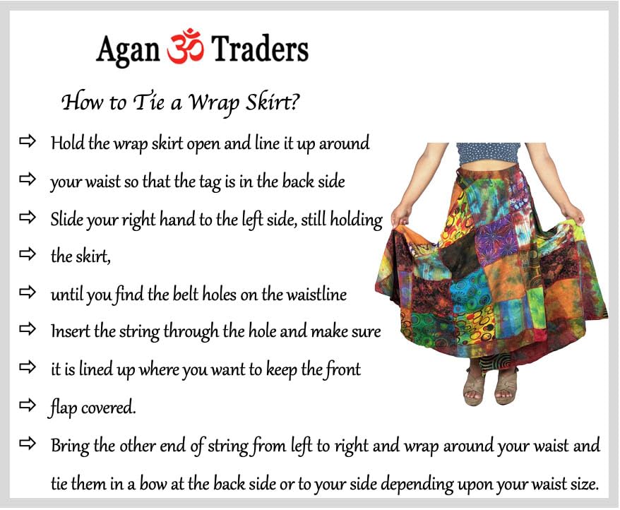**Agan Traders Women’s 2025 Spring & Fall Boho Maxi Skirt – High Waisted Patchwork Wrap Skirt with Tie-Up Detail – Perfect for Beach, Festival, and Casual Wear**