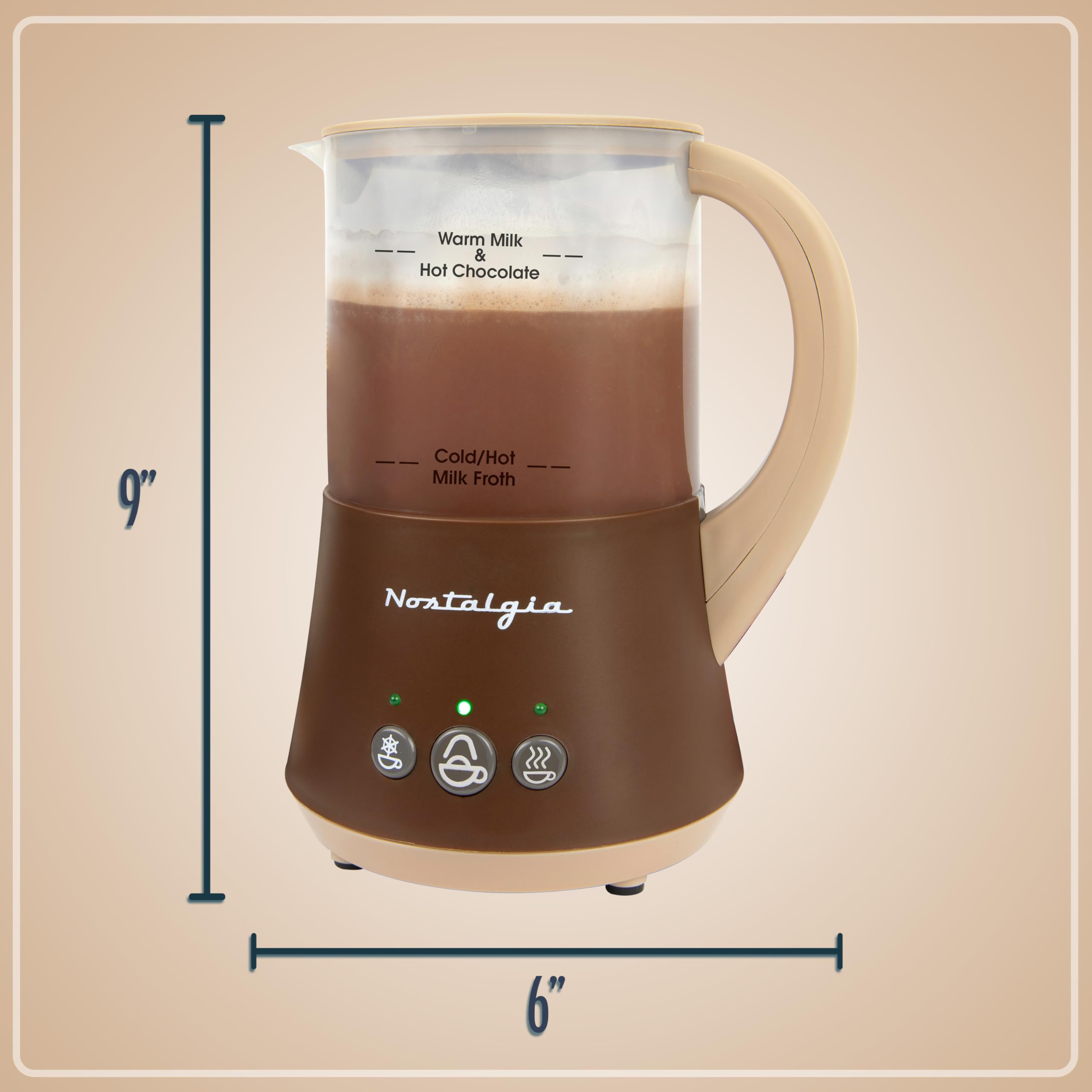 Nostalgia 32 Oz Electric Milk Frother & Hot Chocolate Maker - Warm/Cold Foam for Coffee, Latte, Cappuccino - Includes Cocoa Bomb Mold - Perfect for Home Cafes, Gifts & Holiday Beverage Making