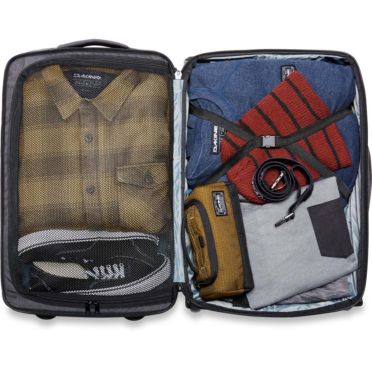 Dakine 42L Carry On Roller Bag - Lightweight Expandable Luggage with Spinner Wheels for Travel, Midnight Blooms Design | Perfect for Airplane Cabin, Business Trips & Weekend Getaways