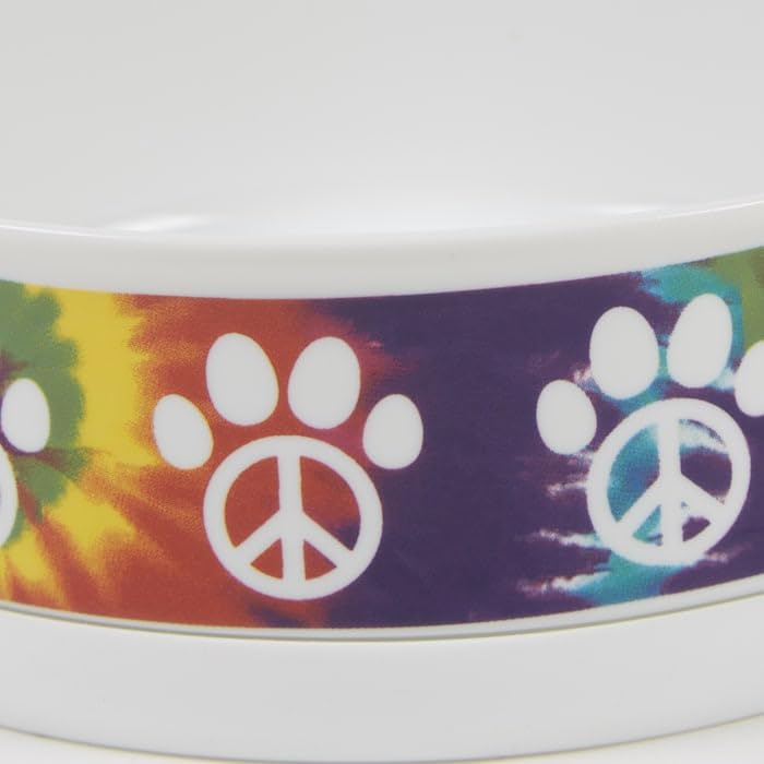 **Non-Slip Ceramic Pet Bowls for Food & Water – Bone Dry Design, Less Messy Feeding – Microwave & Dishwasher Safe Small Set (4.25x2 Inches) – Peace Paw, 2 Count – Perfect for Cats & Dogs at Home or Travel**