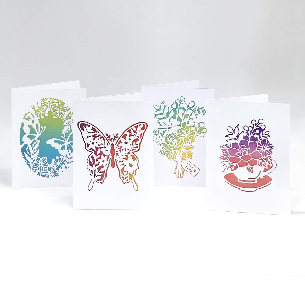 Paper Cutting Adventure | Flower & Butterfly Card Set | 4 Stunning Ready-to-Cut Designs by Emma Boyes | Perfect for DIY Crafts, Scrapbooking & Home Decor