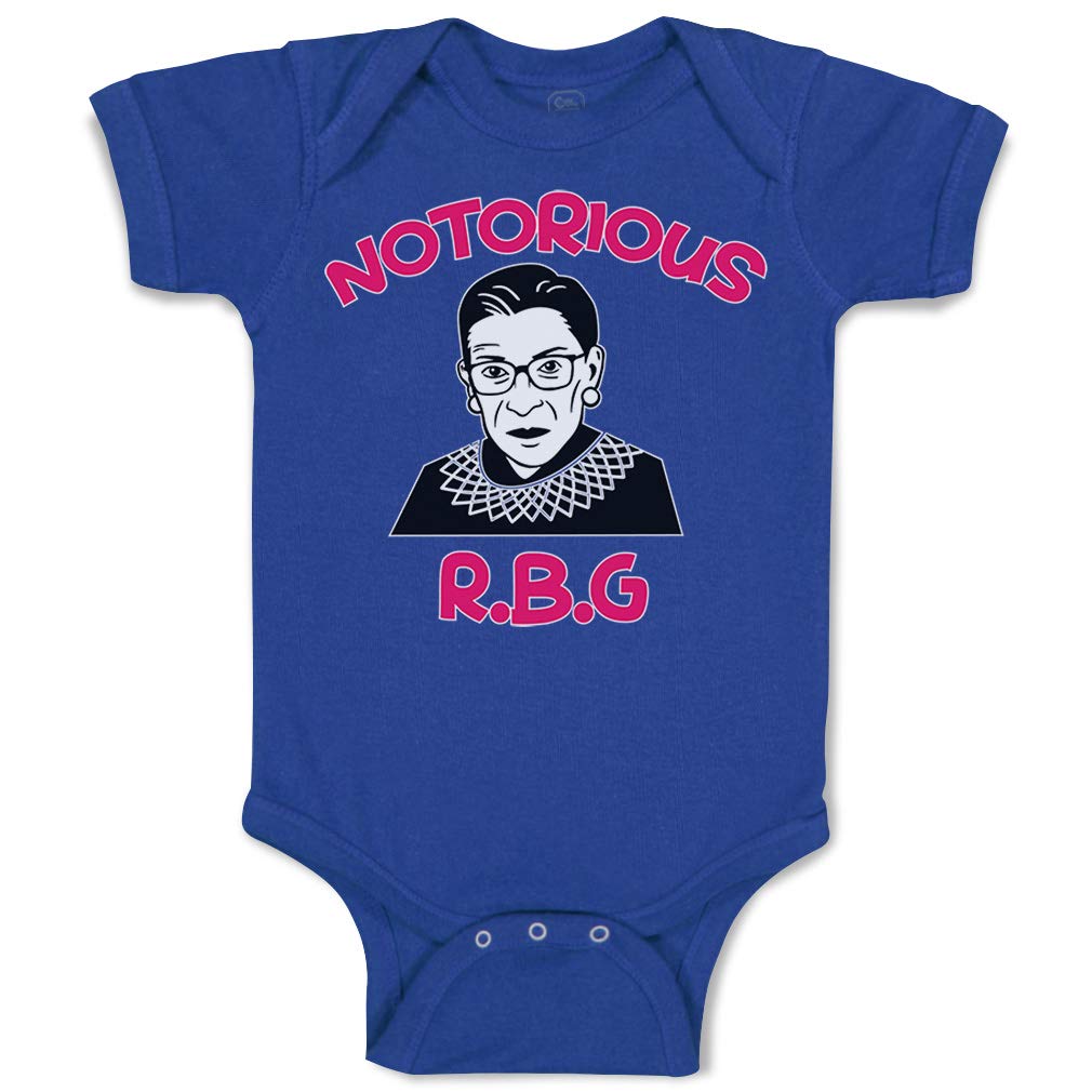 Funny Notorious R.B.G Ruth Bader Ginsburg Baby Bodysuit - Cute Cotton Onesie for Boys & Girls (Royal Blue) | Perfect for Newborn Photoshoots & Political-Themed Baby Showers