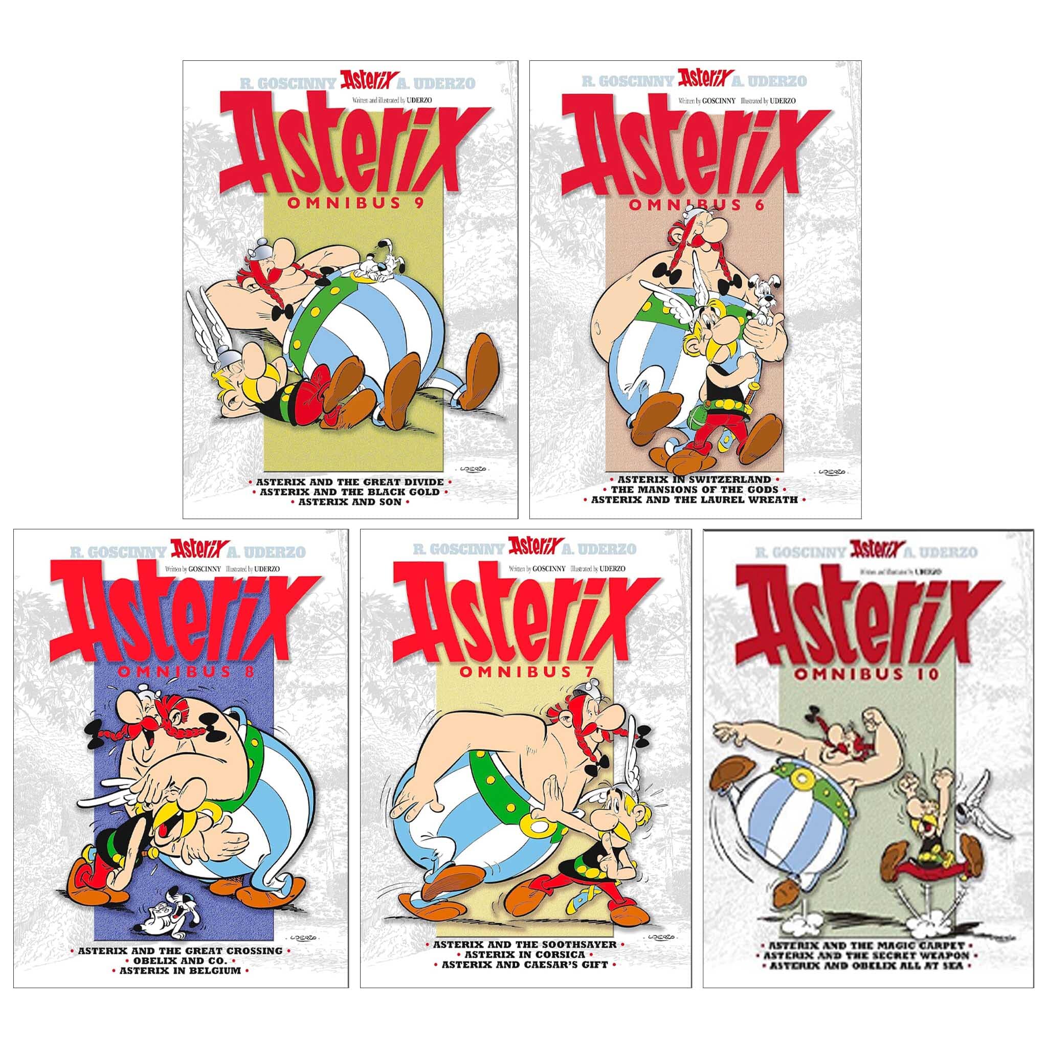 Asterix Omnibus Vol. 6-10 (Books 16-30) by Goscinny & Uderzo - 5 Book Collection Set | 3-in-1 Paperback Edition for Kids Ages 6-11 | Perfect for Young Readers, Gifts & Classroom Libraries