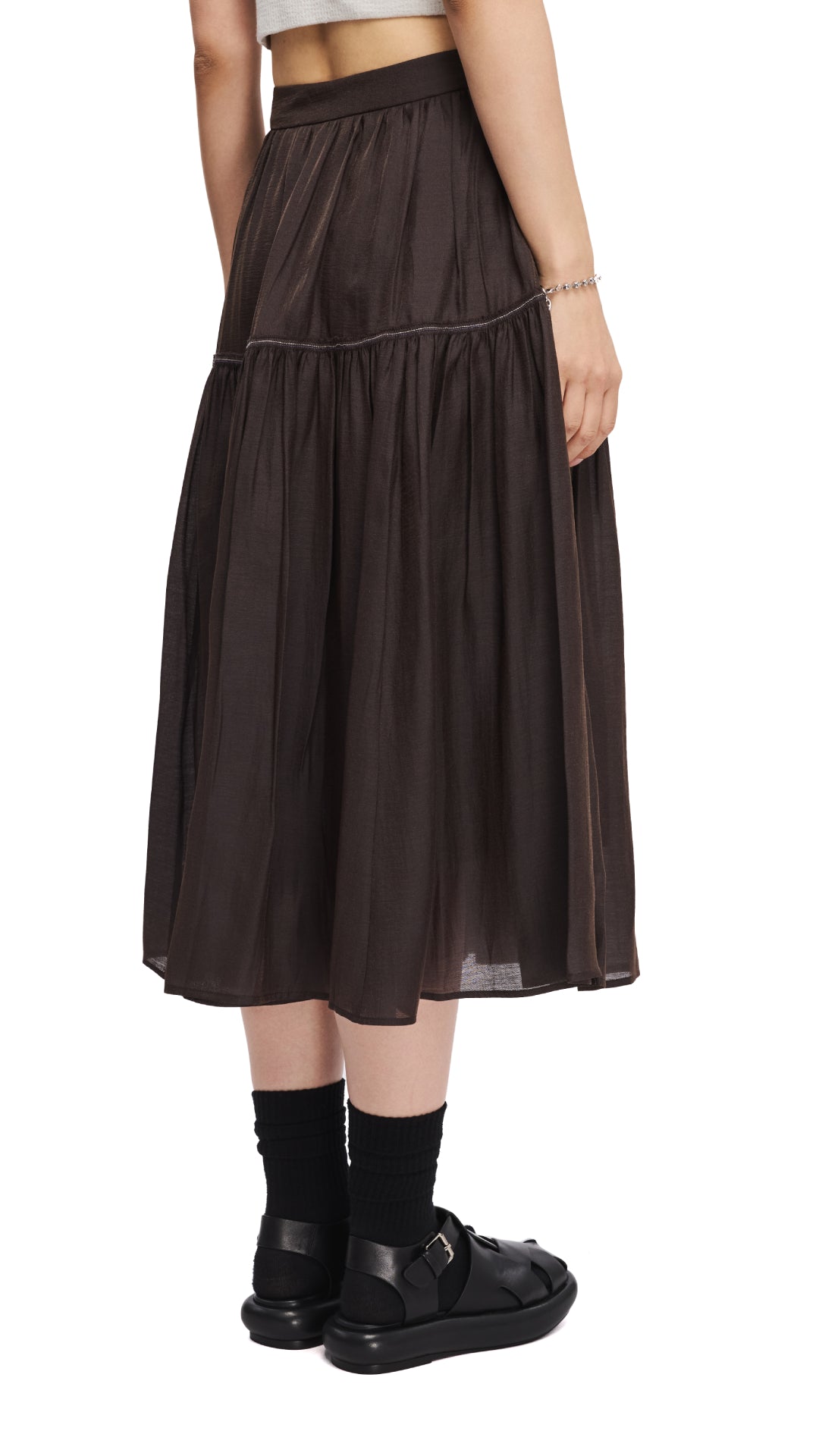 Sheer Bohemian Maxi Skirt for Women - Flowy See-Through Gypsy Skirt with Elastic Waist | Perfect for Beach, Festival, and Summer Outfits